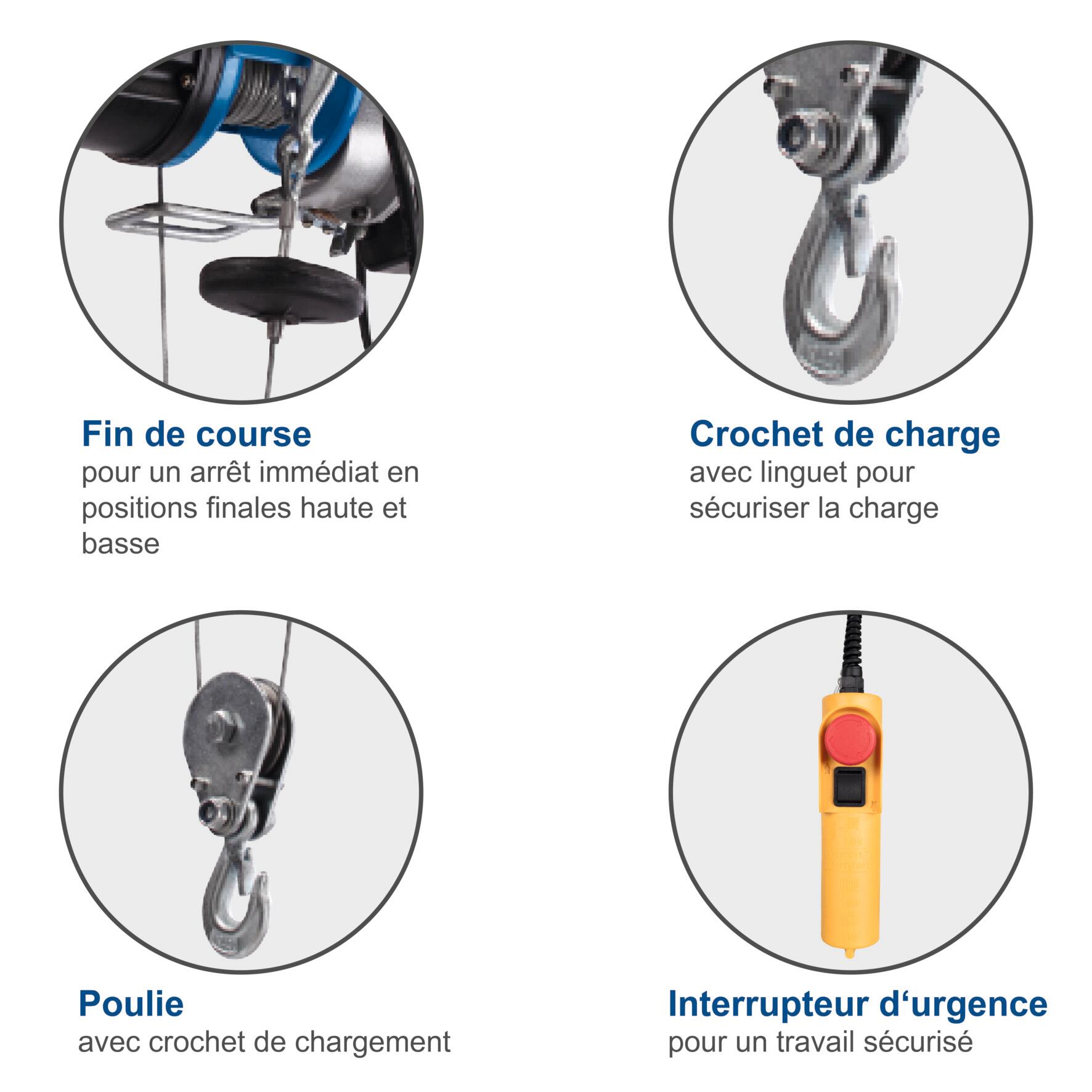 Palan électrique SCHEPPACH Hrs400, levage 12 mètres, max 400 kg - 3