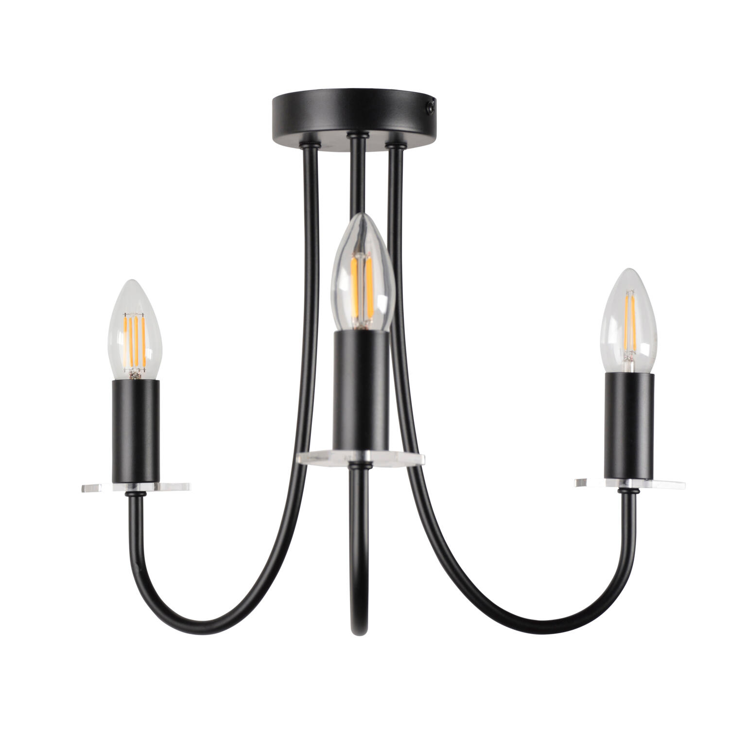 Plafón e14 negro 42 cm