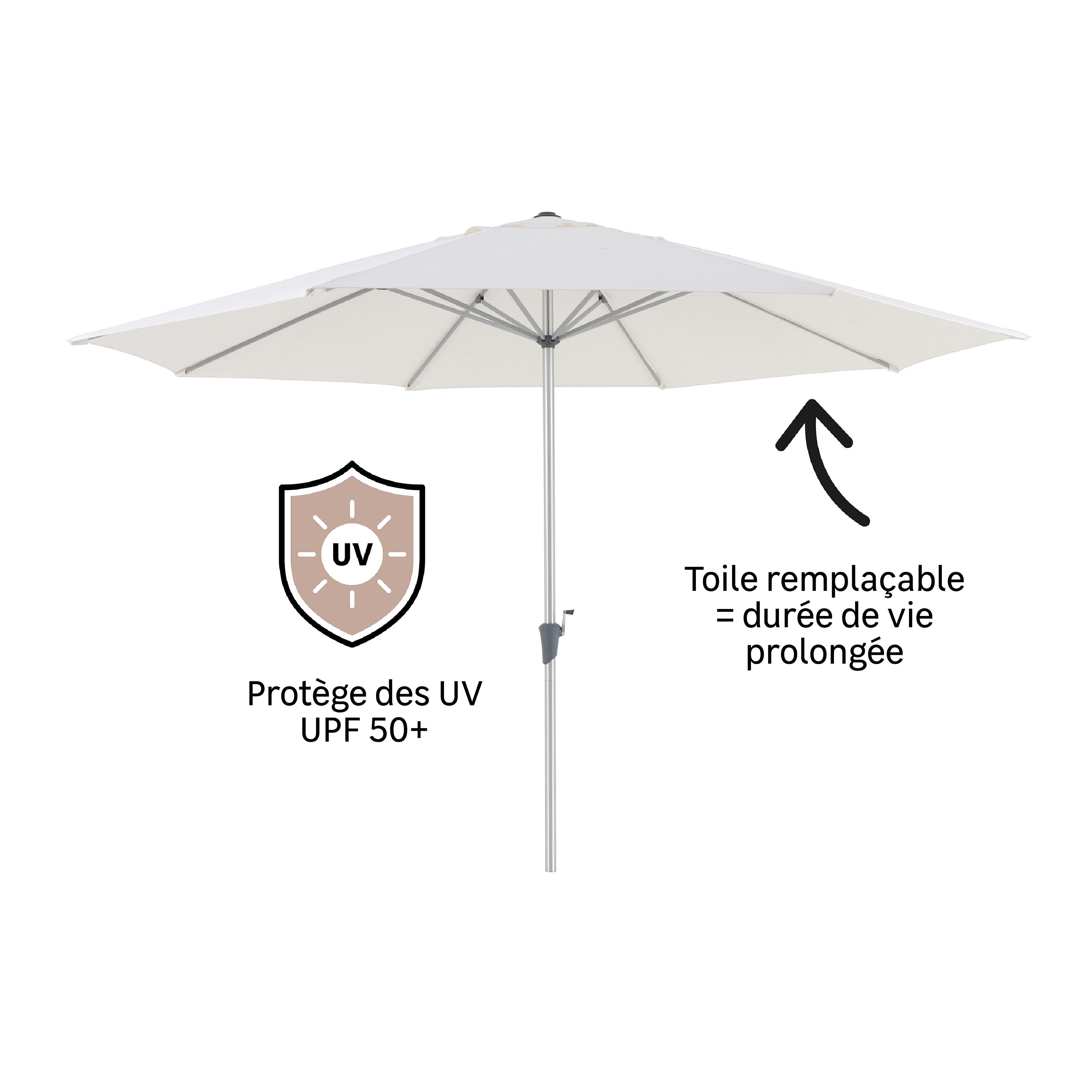 Parasol NATERIAL Aura blanc octogonal - 6