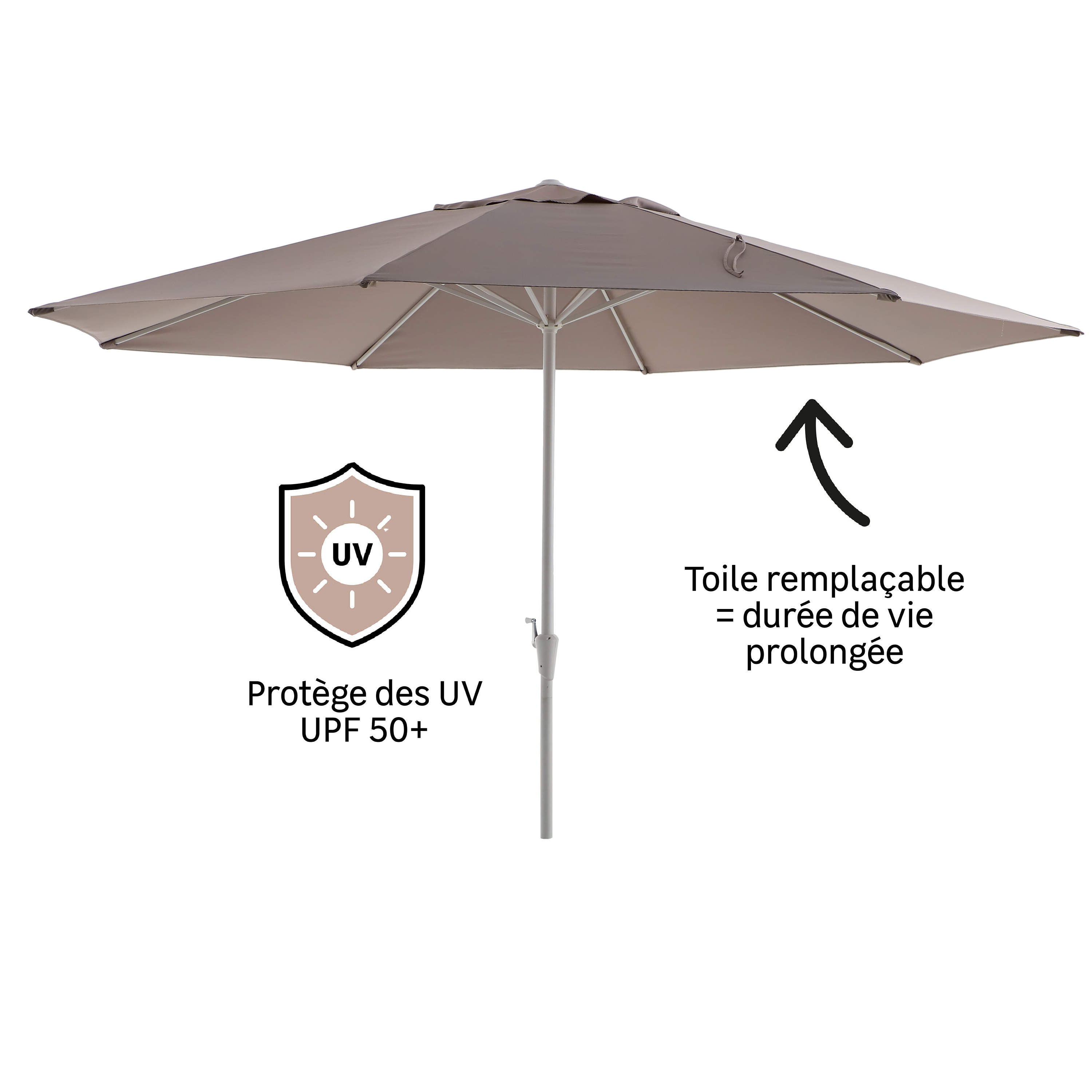 Parasol NATERIAL Aura taupe octogonal - 8