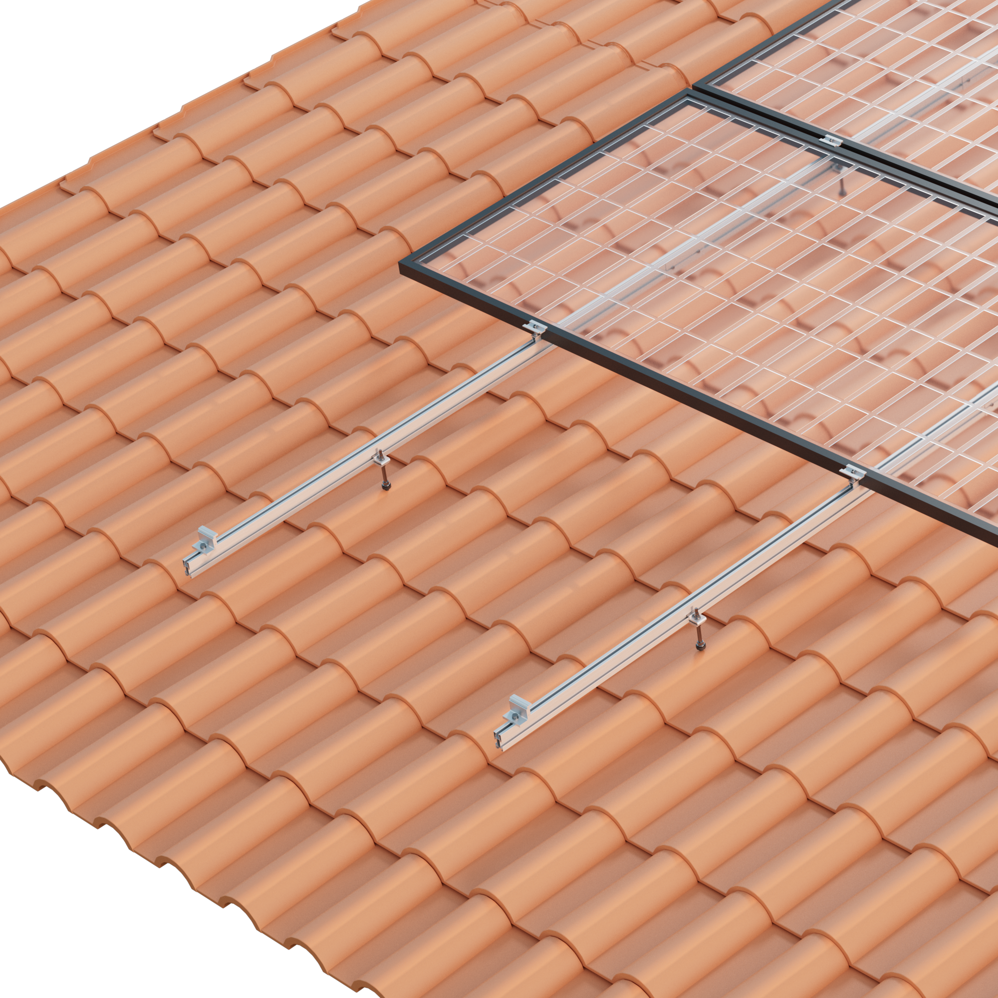 Conjunto sunfer soporte coplanar clip para cubierta de teja 01v1fv 1 panel solar