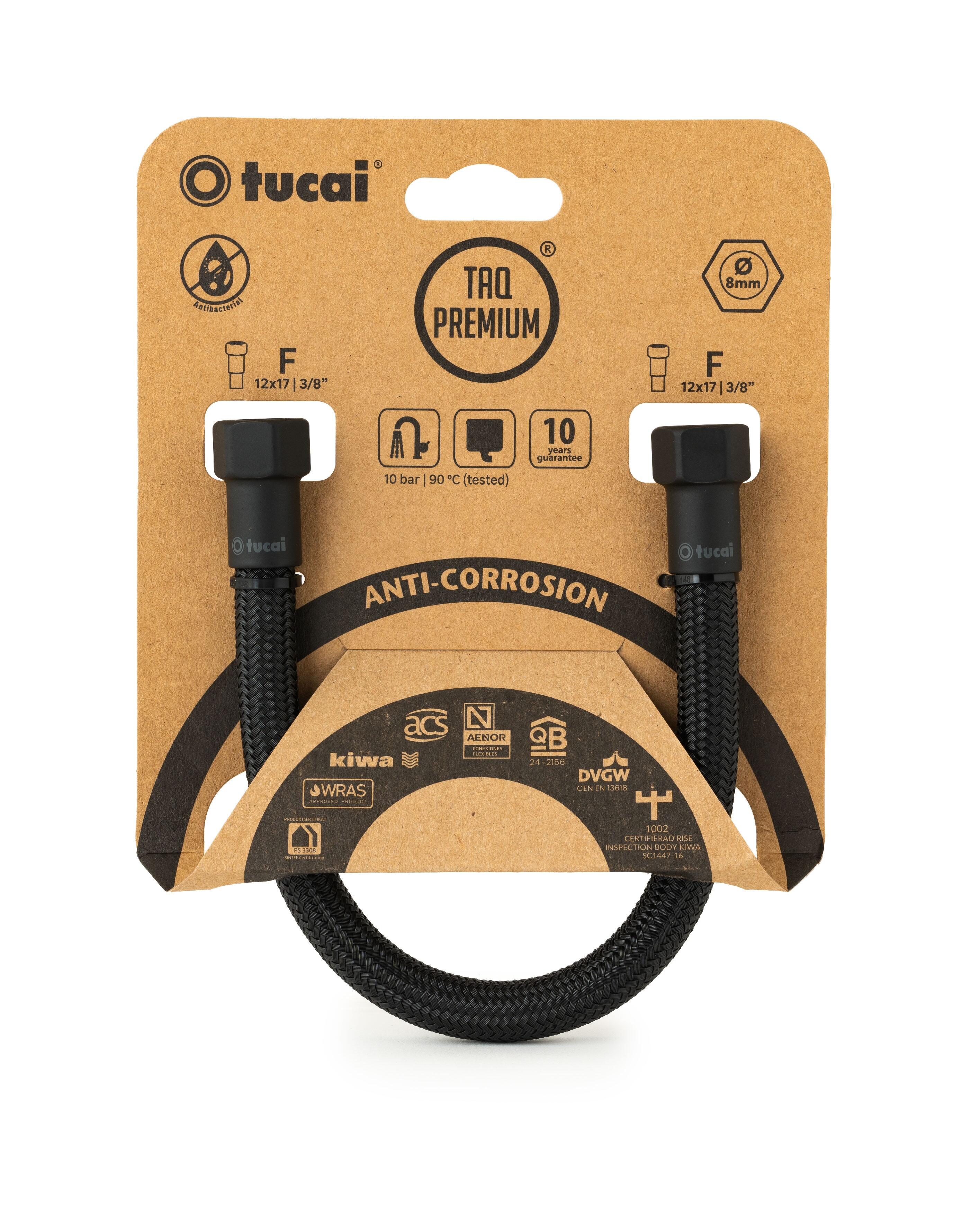 Latiguillo deco negro 40cm h3/8-h3/8 - 3