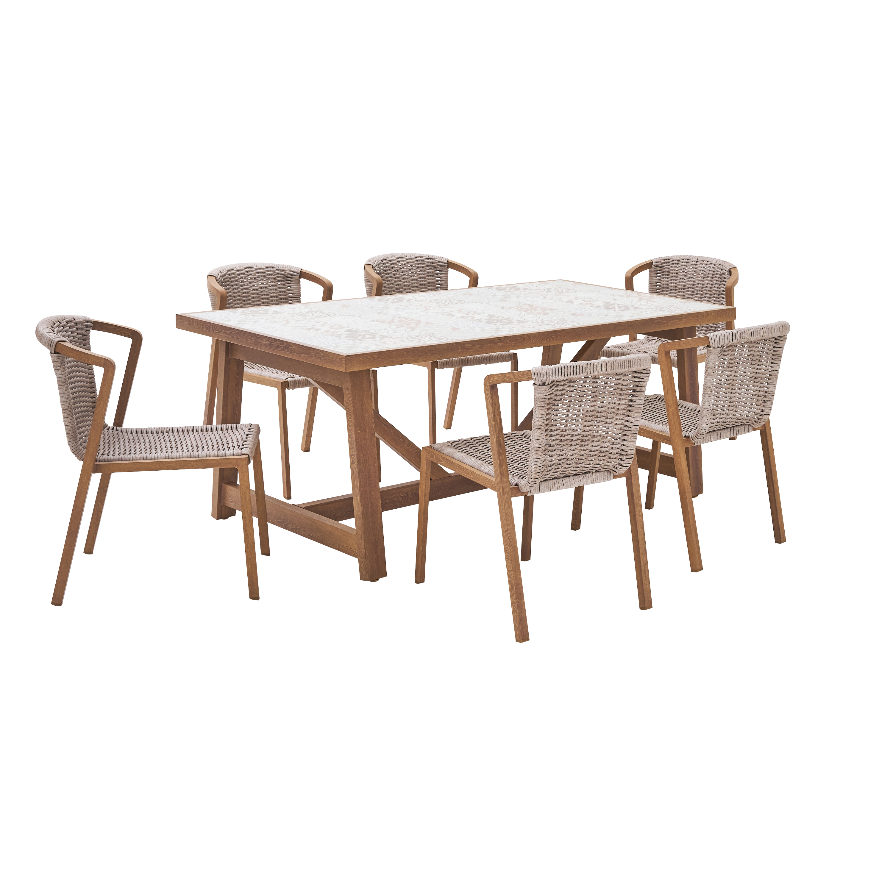 Krzesło ogrodowe Gaia brązowo-beżowe aluminiowe Naterial - 10