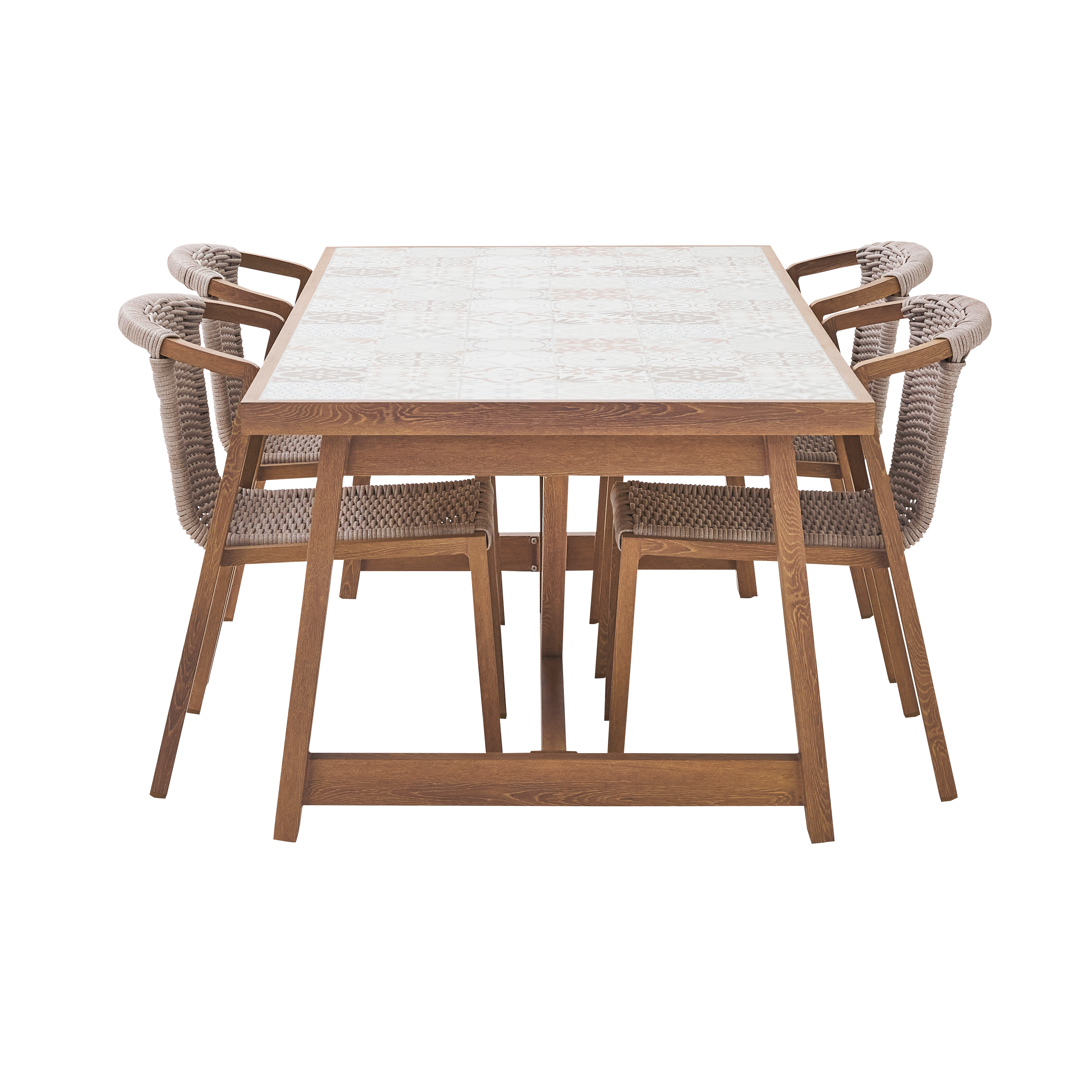 Krzesło ogrodowe Gaia brązowo-beżowe aluminiowe Naterial - 11