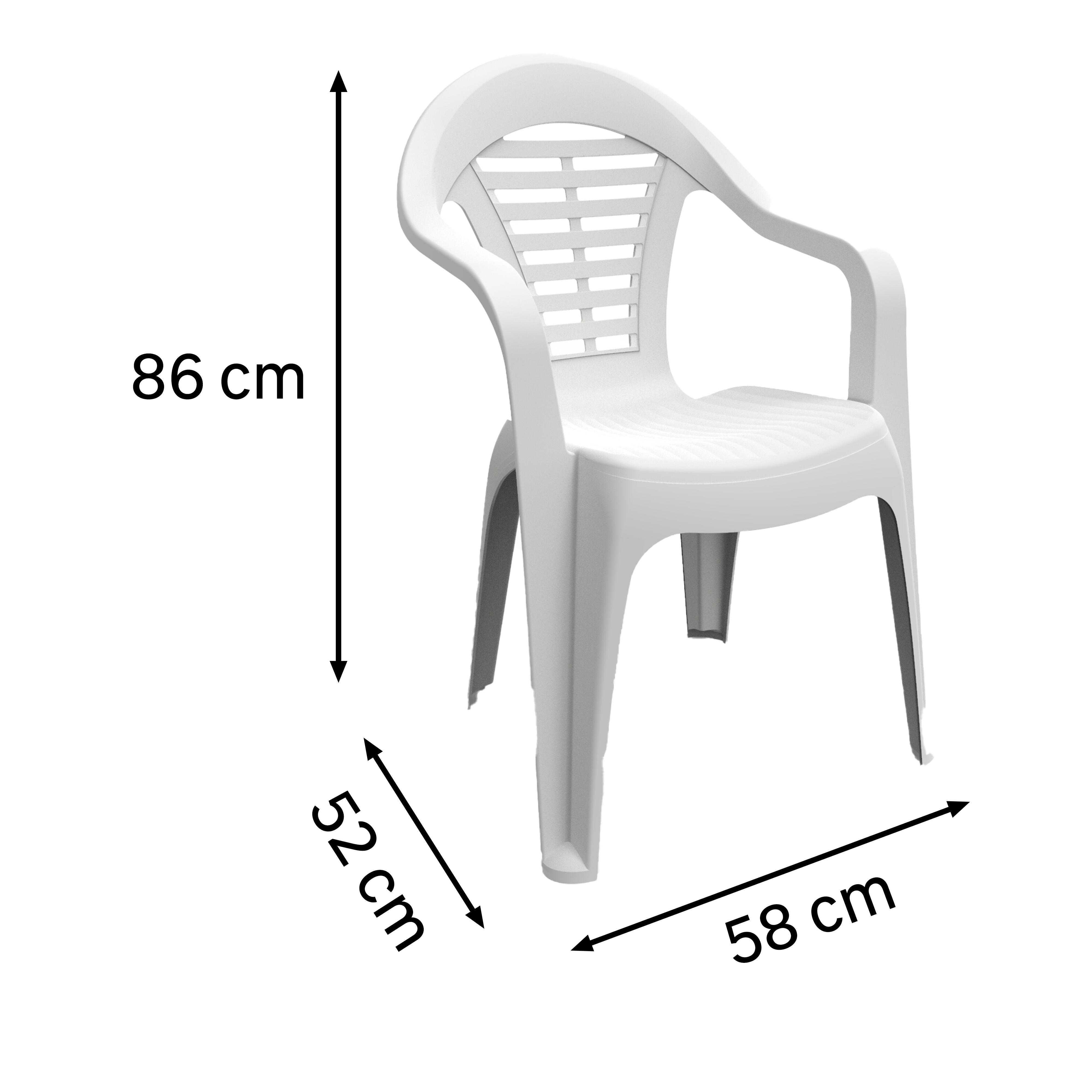 Silla de jardín Menorca de polipropileno blanco - 2