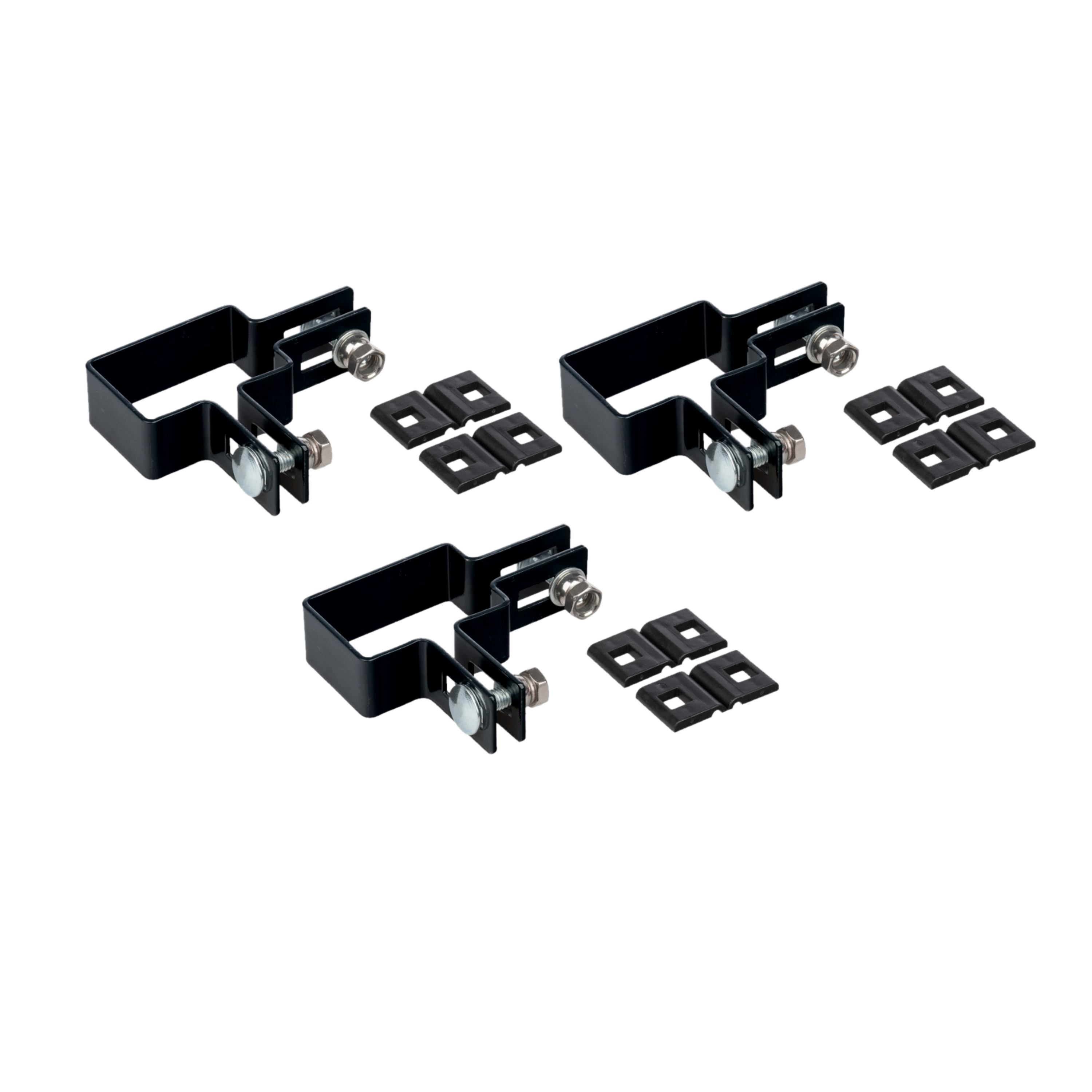 Obejma narożna + podkładki do paneli 3D 60x40 mm 3 szt. czarna