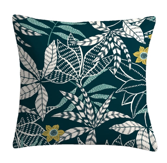 Housse de coussin Nuka, petrole L.45 x l.45 cm