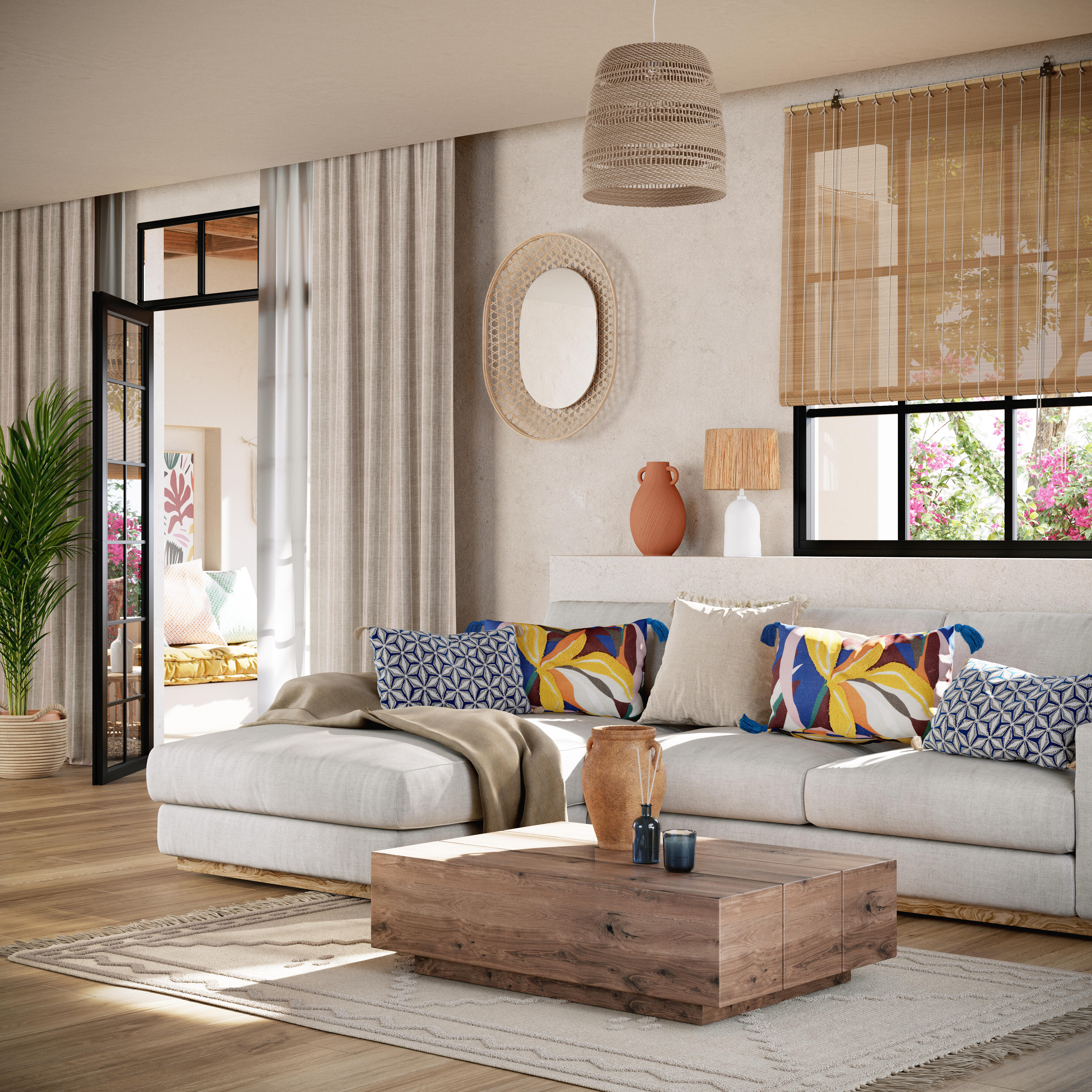 Almofada decorativa INSPIRE NEILIO 45X45CM NATURAL - 7