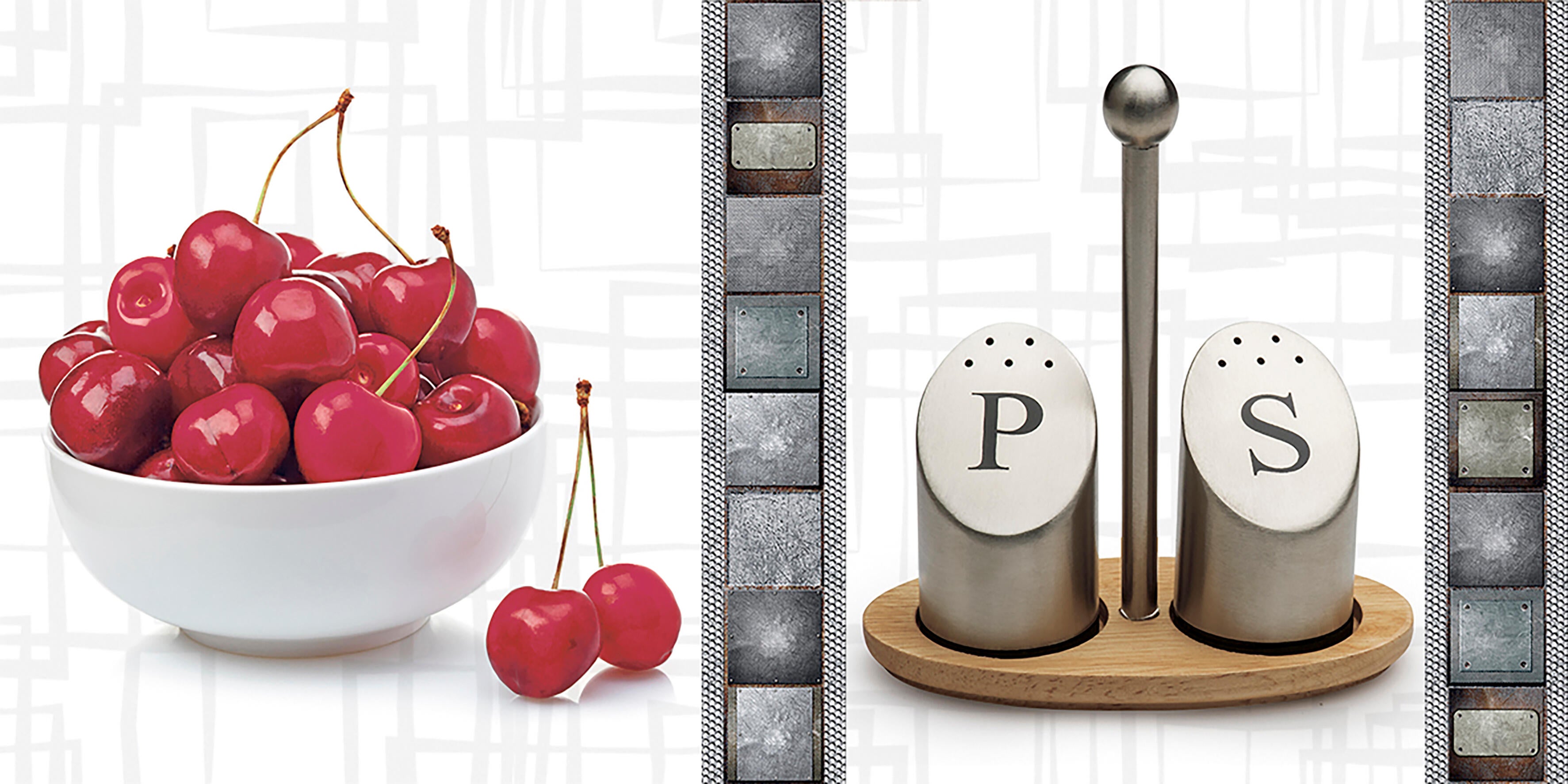 Set de 8 azulejos digitalker efecto relieve blanco, gris y rojo 30x60cm