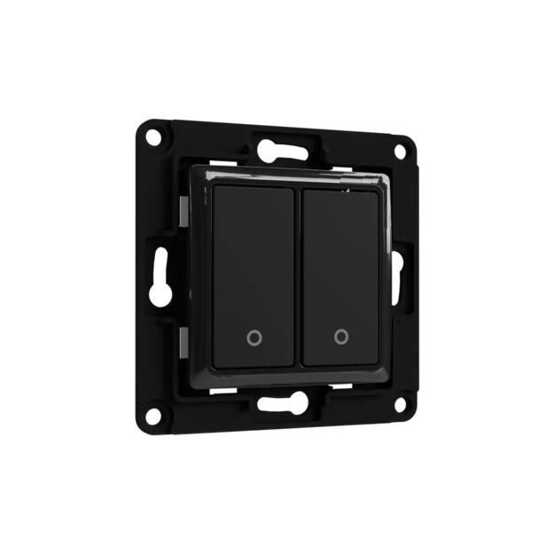Interruptor de pared shelly wall 2 canales negro