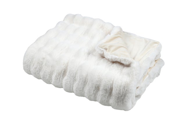 Plaid Nebraska, écru l.130 x L.150 cm