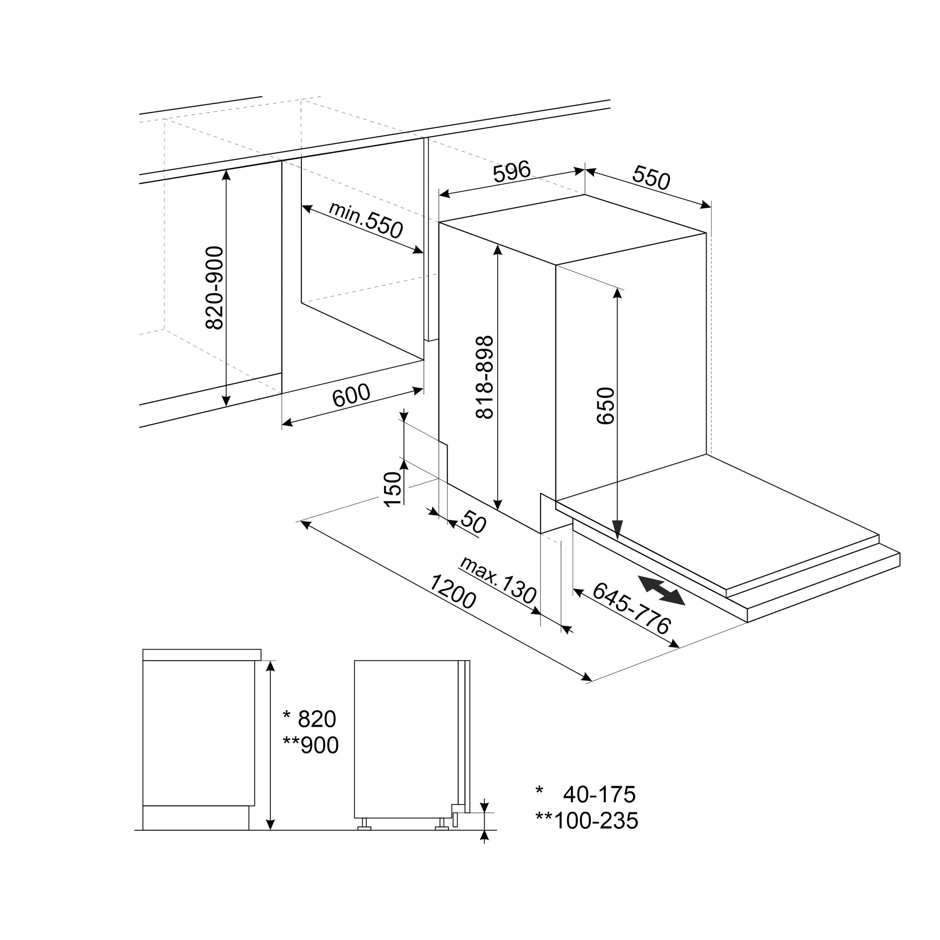 Lave-vaisselle intégrable l.60 cm 14 couverts SMEG STL362DQ - 2