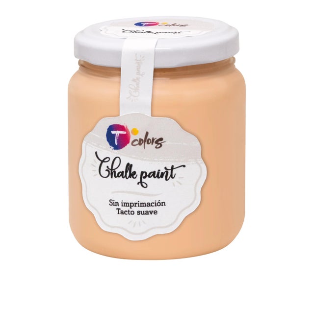 Pintura a la tiza TCOLORS Efecto tiza en color naranja / cobre mate para aplicar sobre cartón, cerámica, contrachapado, MDF, melamina, metal, papel, terracota, textil, madera, yeso 175 ml