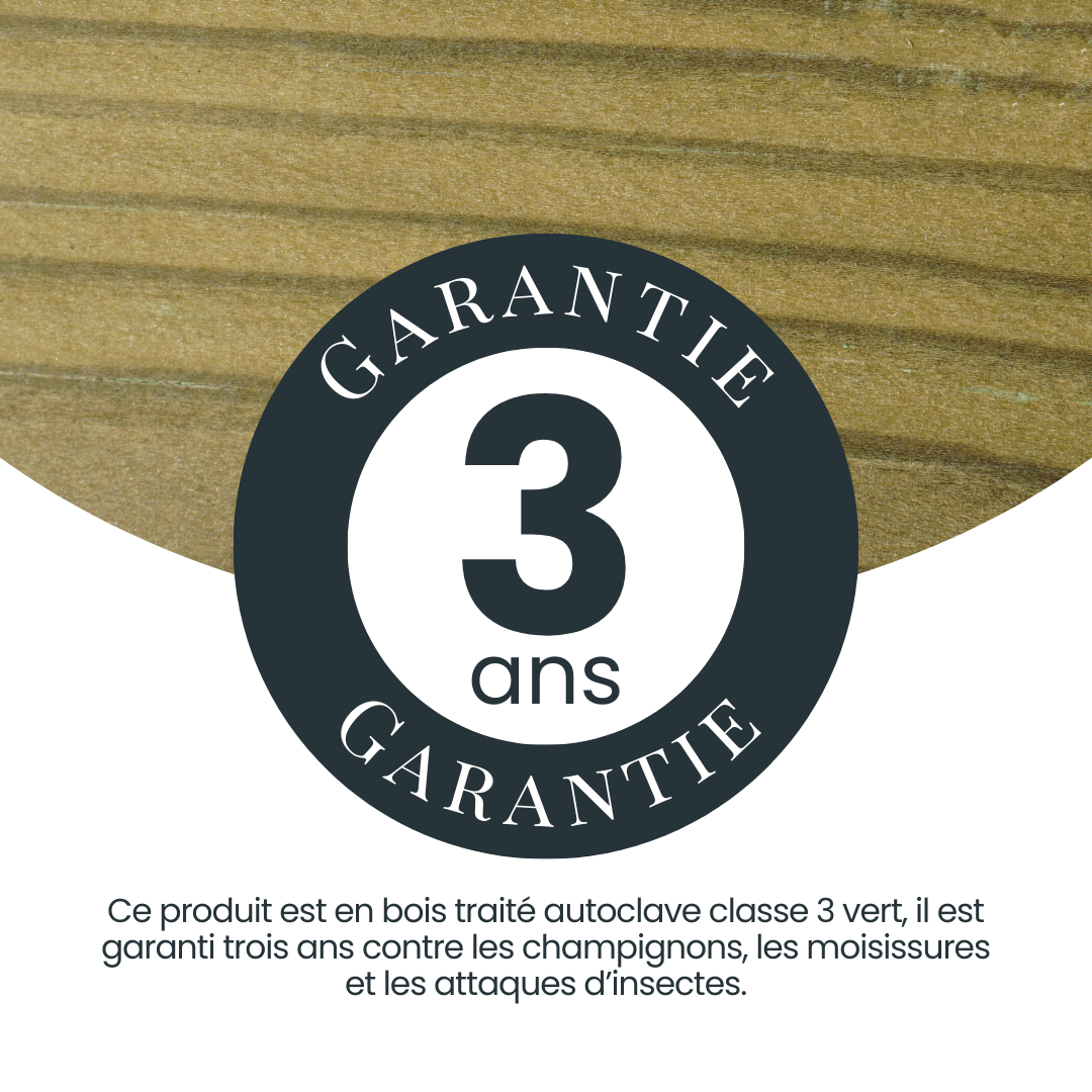 Abri bûches DALLAS, CERLAND, l.236,5 x H.186,5 x P.90,5 cm - 4