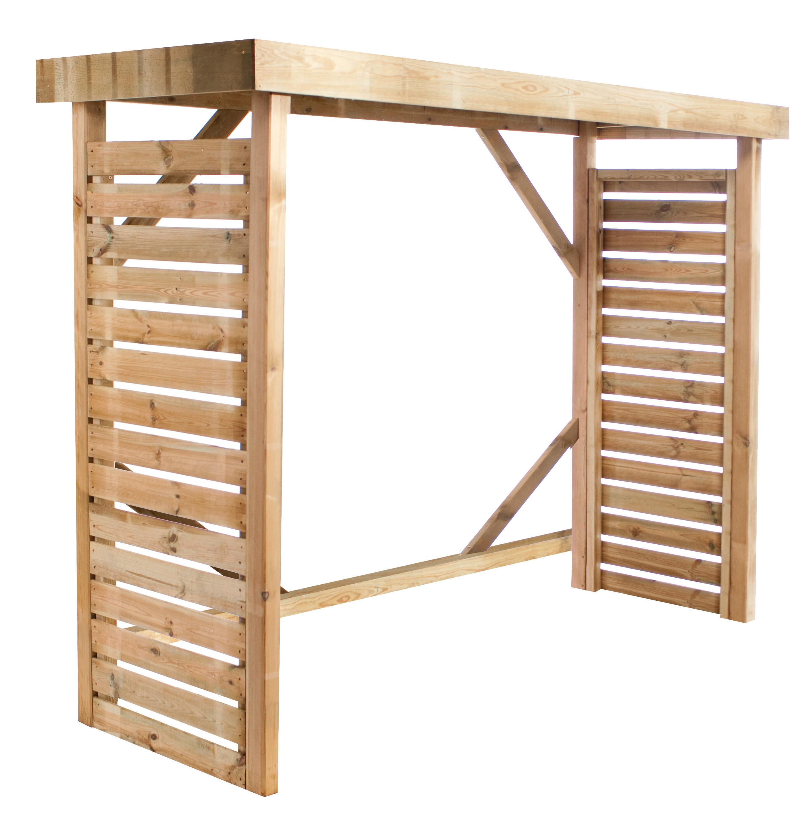 Abri bûches DALLAS, CERLAND, l.236,5 x H.186,5 x P.90,5 cm - 3