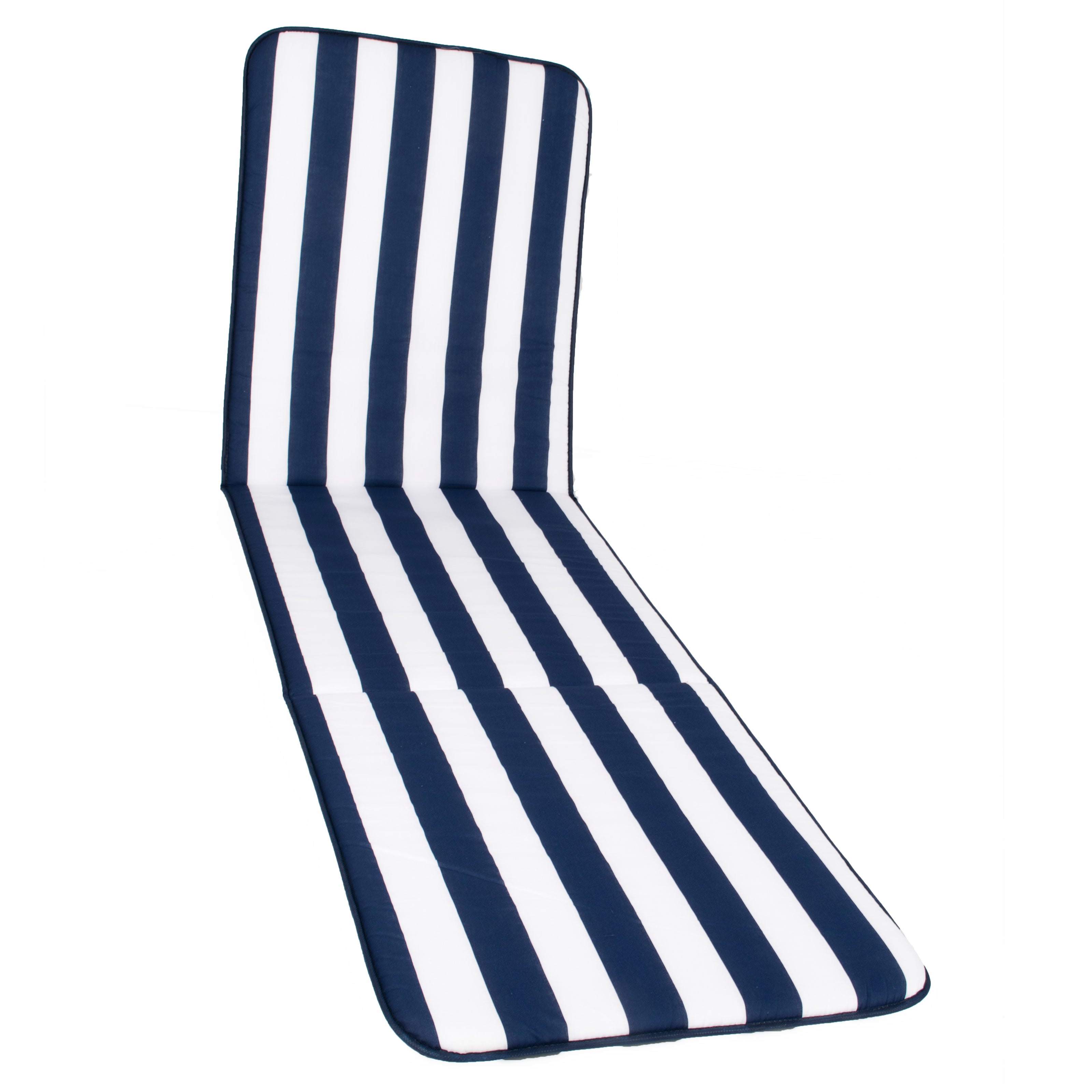 Cojín de tumbona Basica azul/blanco 54x180 cm - 2