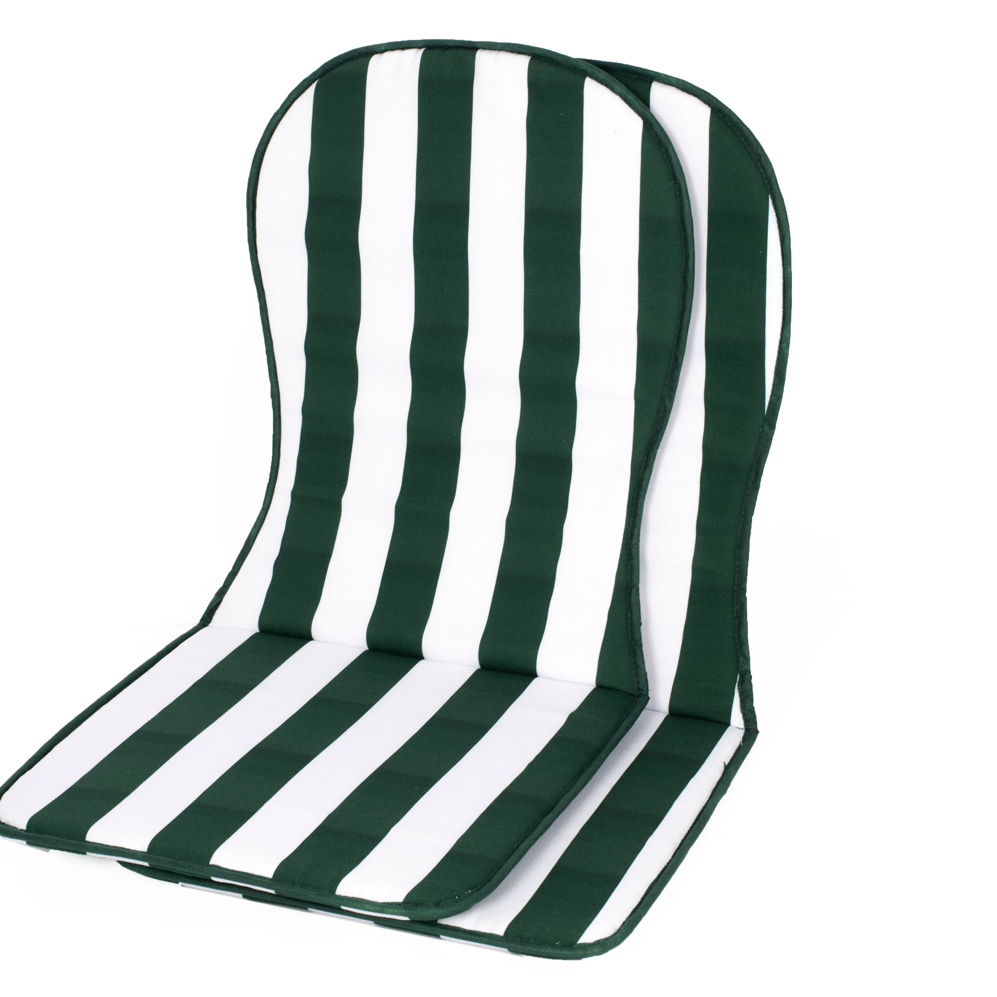 Pack de 2 cojines de silla con respaldo Básica verde/blanco 40x74 cm - 2
