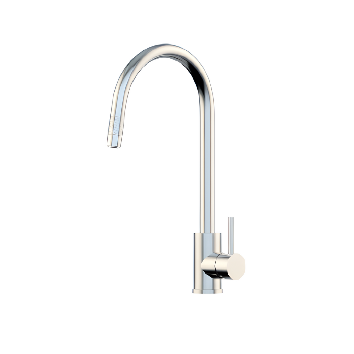 Grifo de cocina monomando caño alto extraíble andemen gogofit acero