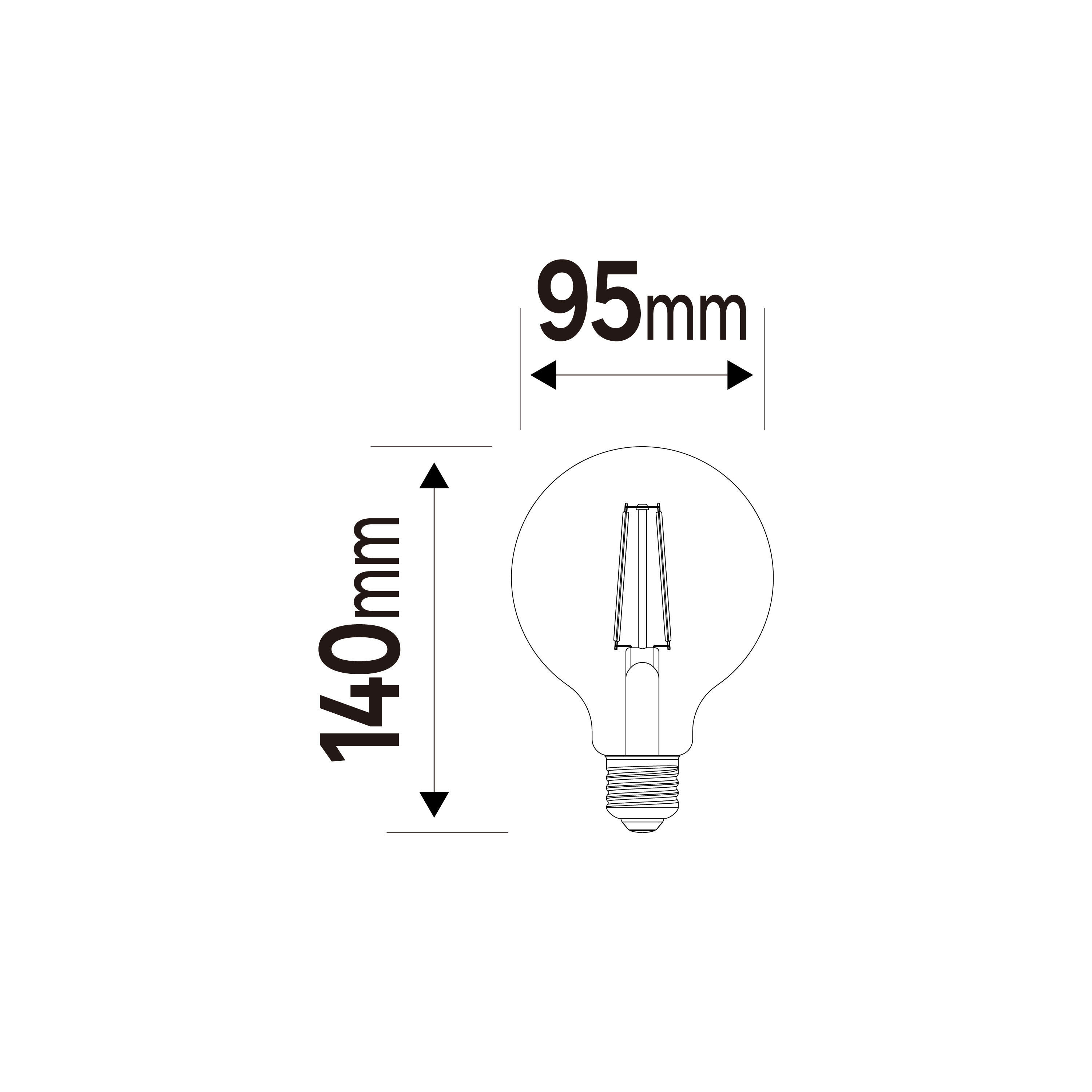 Bombilla decorativa LED filamento E27 forma globo 470 lúmenes 5.9W color de la luz blanco neutro 4000K clase energética G - 3