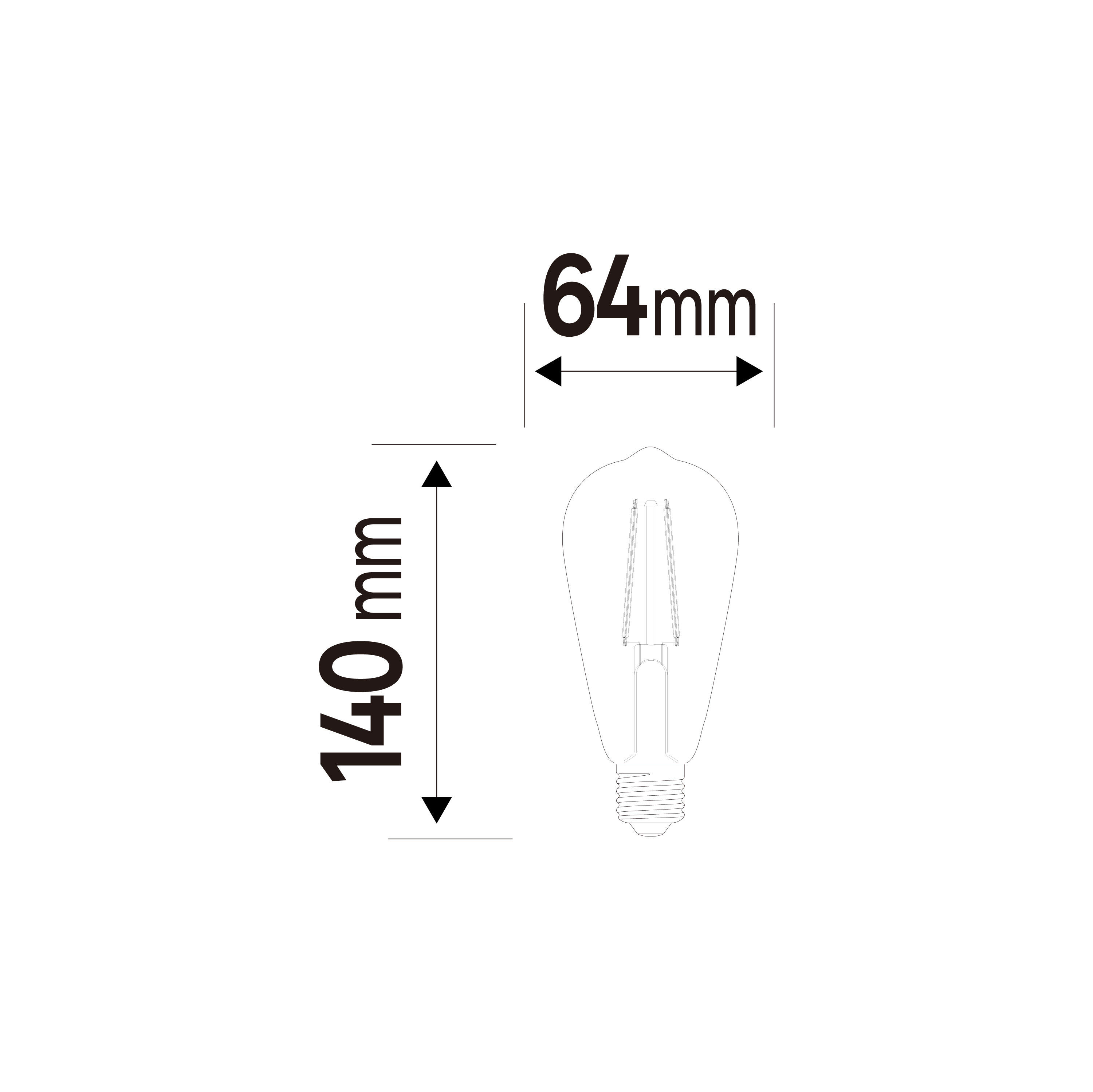 Bombilla decorativa LED filamento E27 Edison 470 lúmenes 5.9W color de la luz blanco neutro 4000K clase energética G - 2
