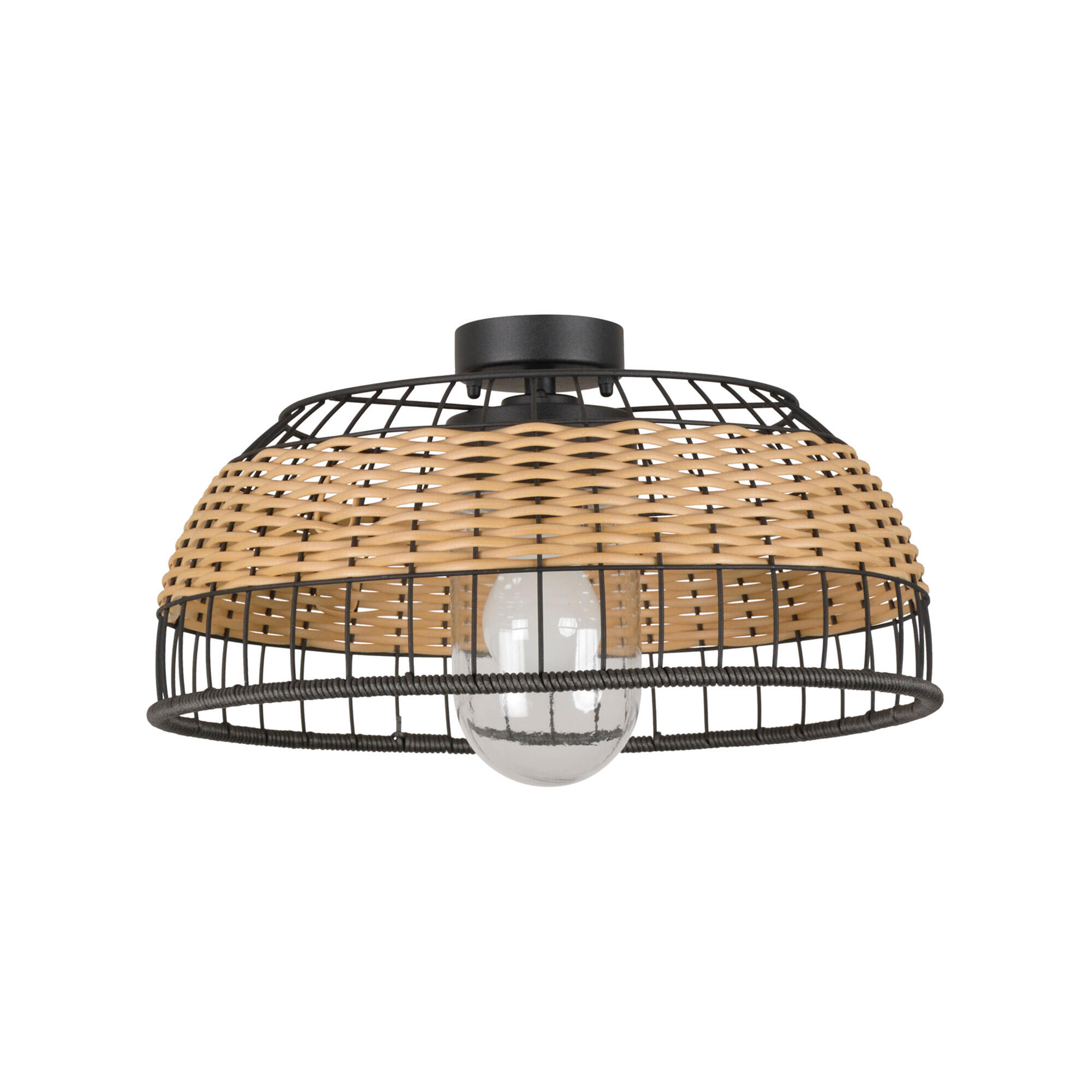 Plafón e27 negro 39 cm