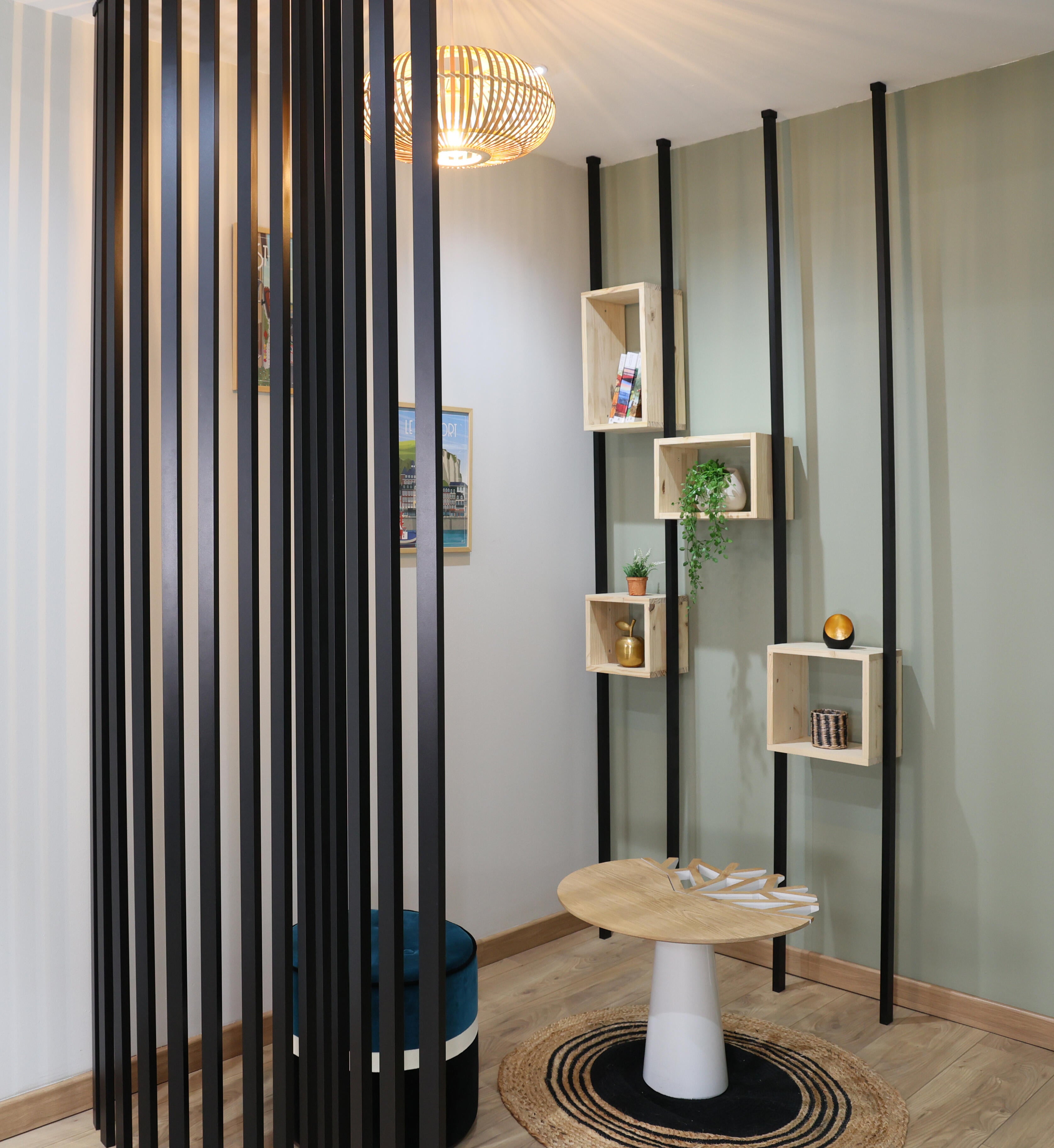 Kit 4 tubes aluminium noir ARTITUB, H.250 cm  - 4