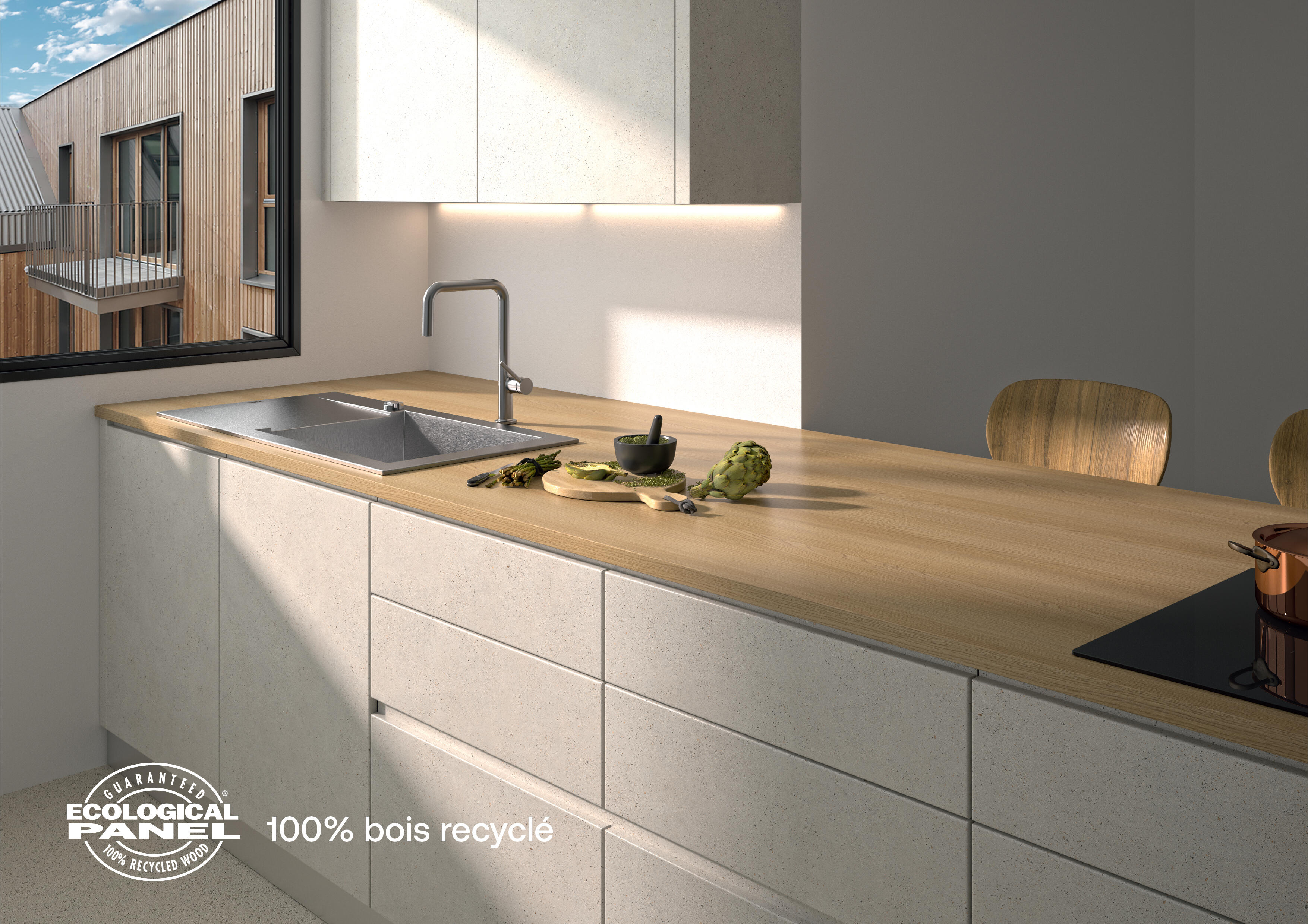 Plan de travail stratifié BASIC Chêne L.200 x P.60 cm, Ep.28 mm Leroy Merlin