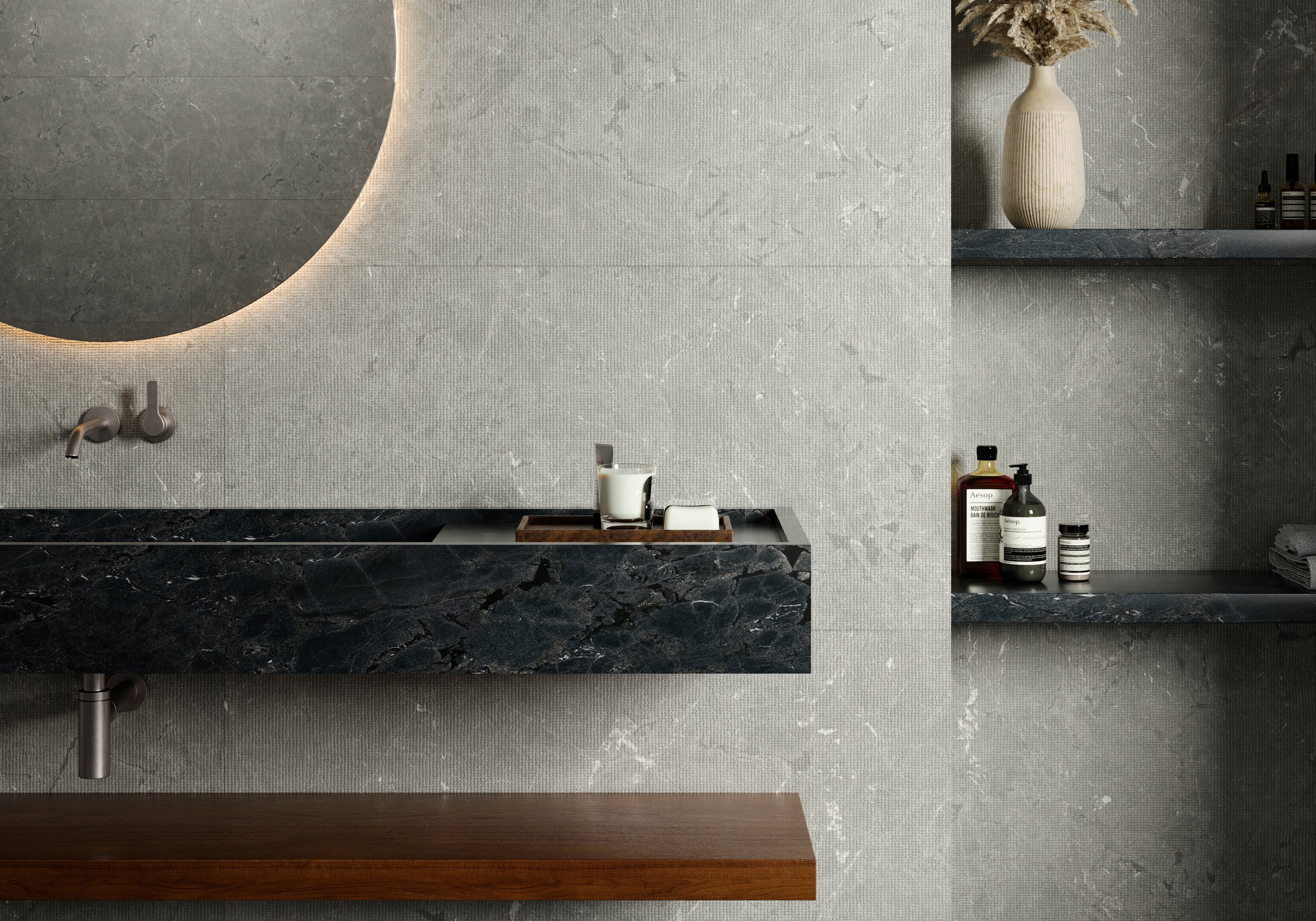 Suelo/azulejo porcelánico neeko efecto piedra gris 60x120 cm c1