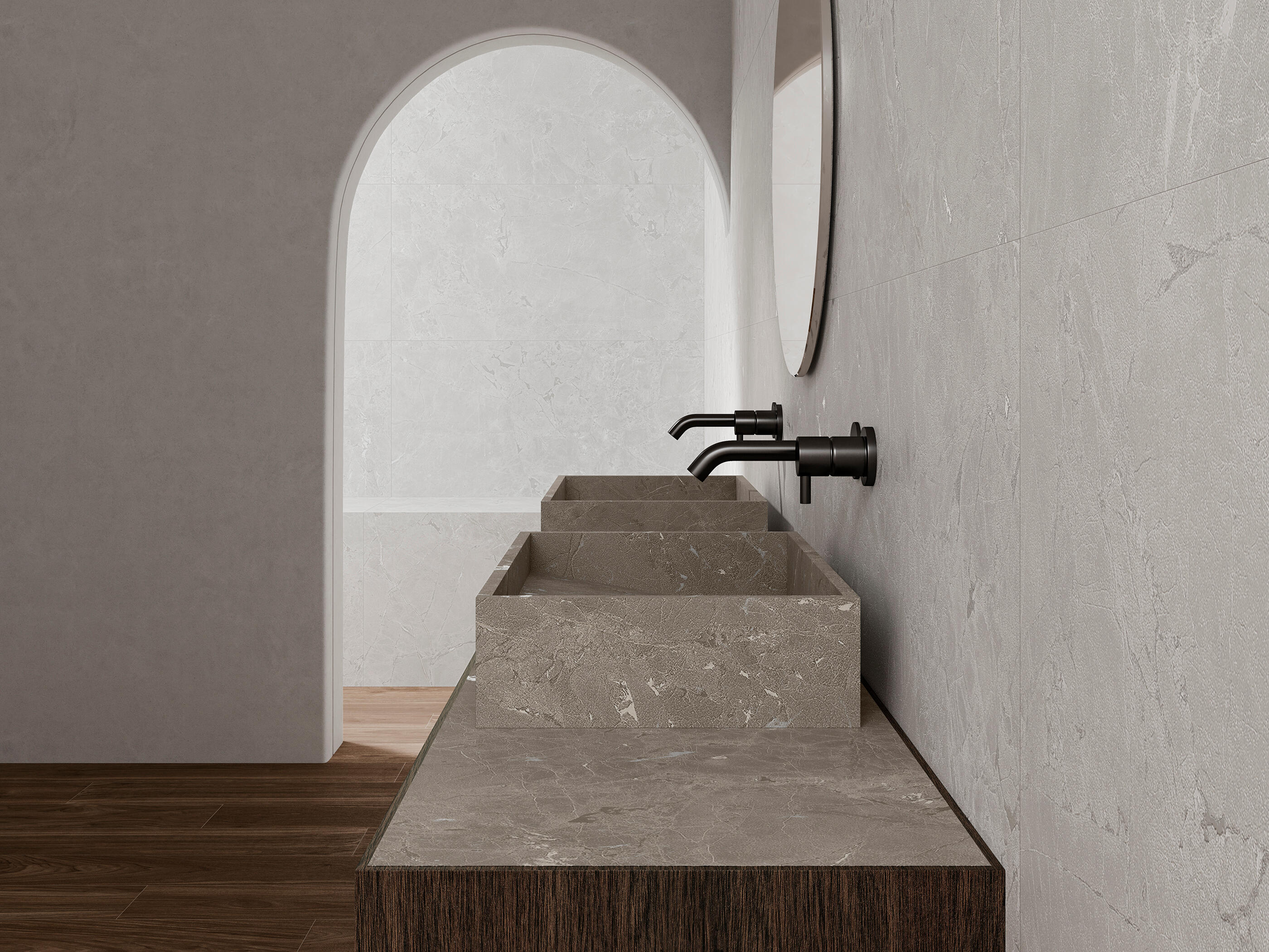 Suelo/azulejo porcelánico neeko efecto piedra blanco 60x120 cm c1