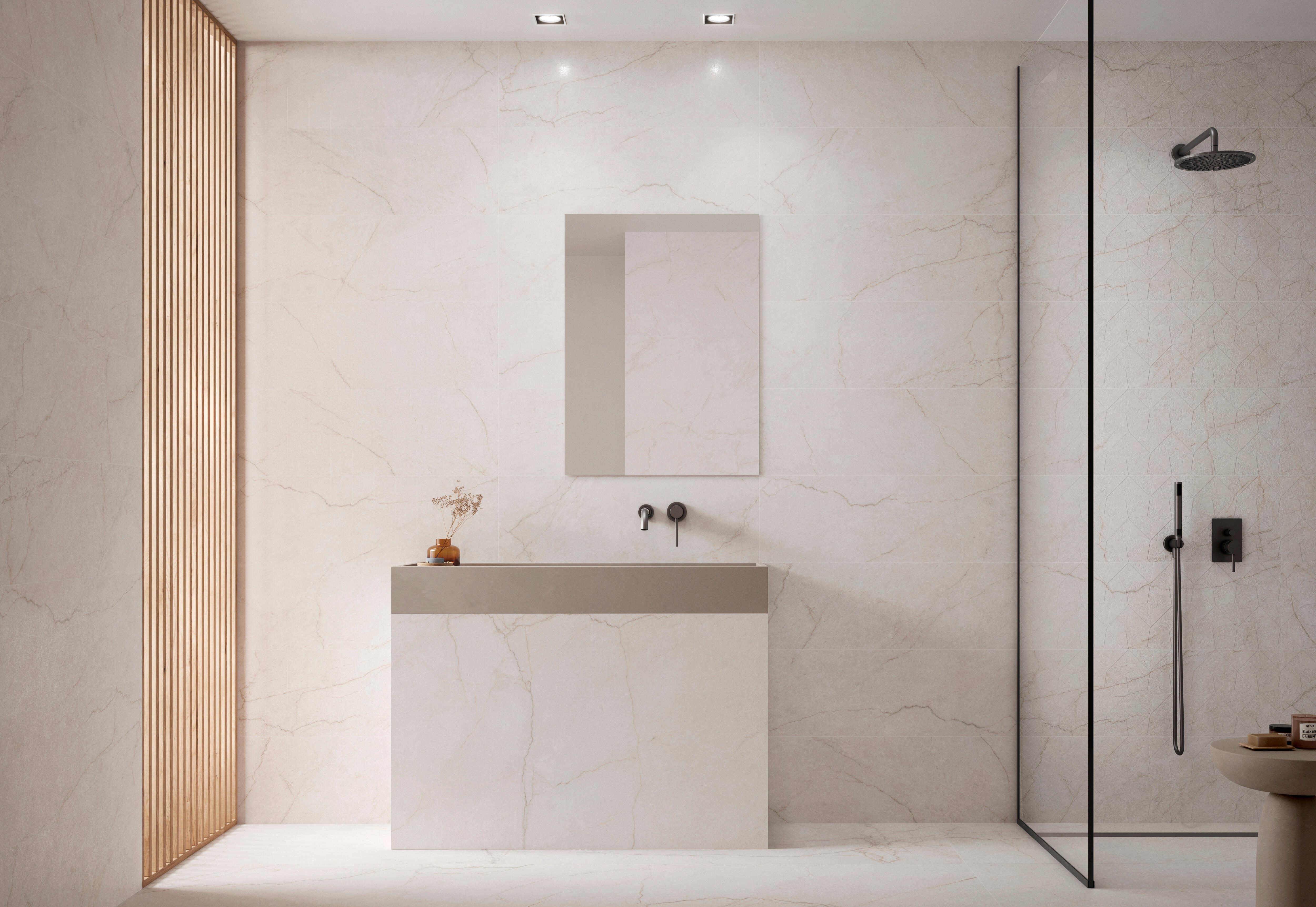 Azulejo porcelánico class efecto mármol blanco 30x90 cm