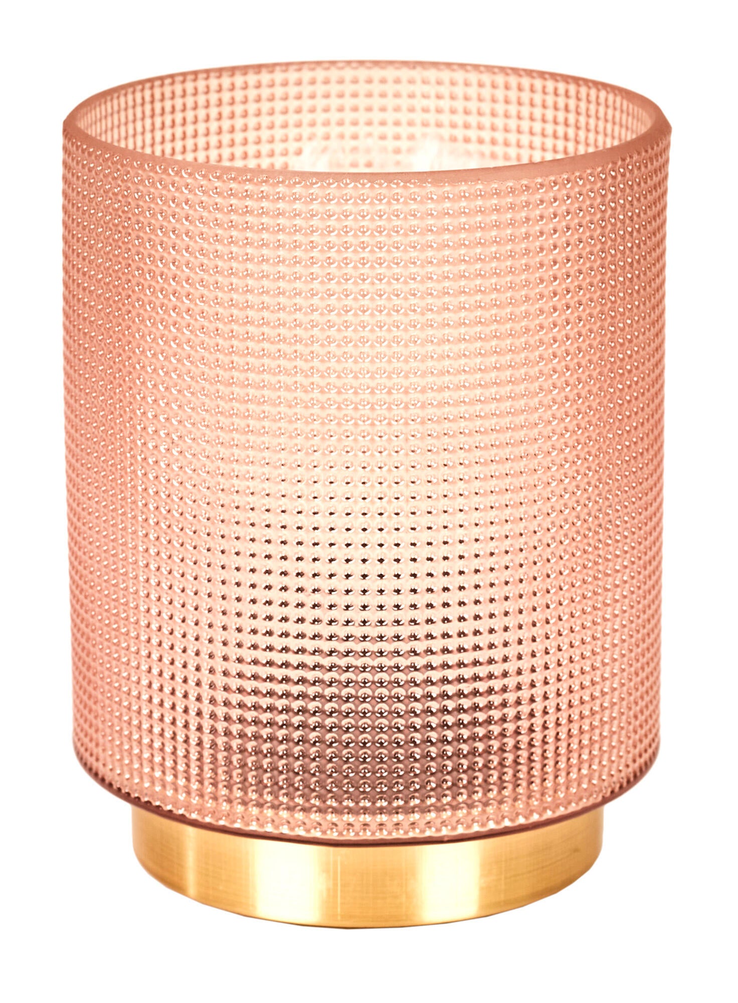 Lámpara de mesa compatible con casquillo E14 THE HOME DECO FACTORY con estructura amarilla pantalla rosa de vidrio alimentación a red - 3