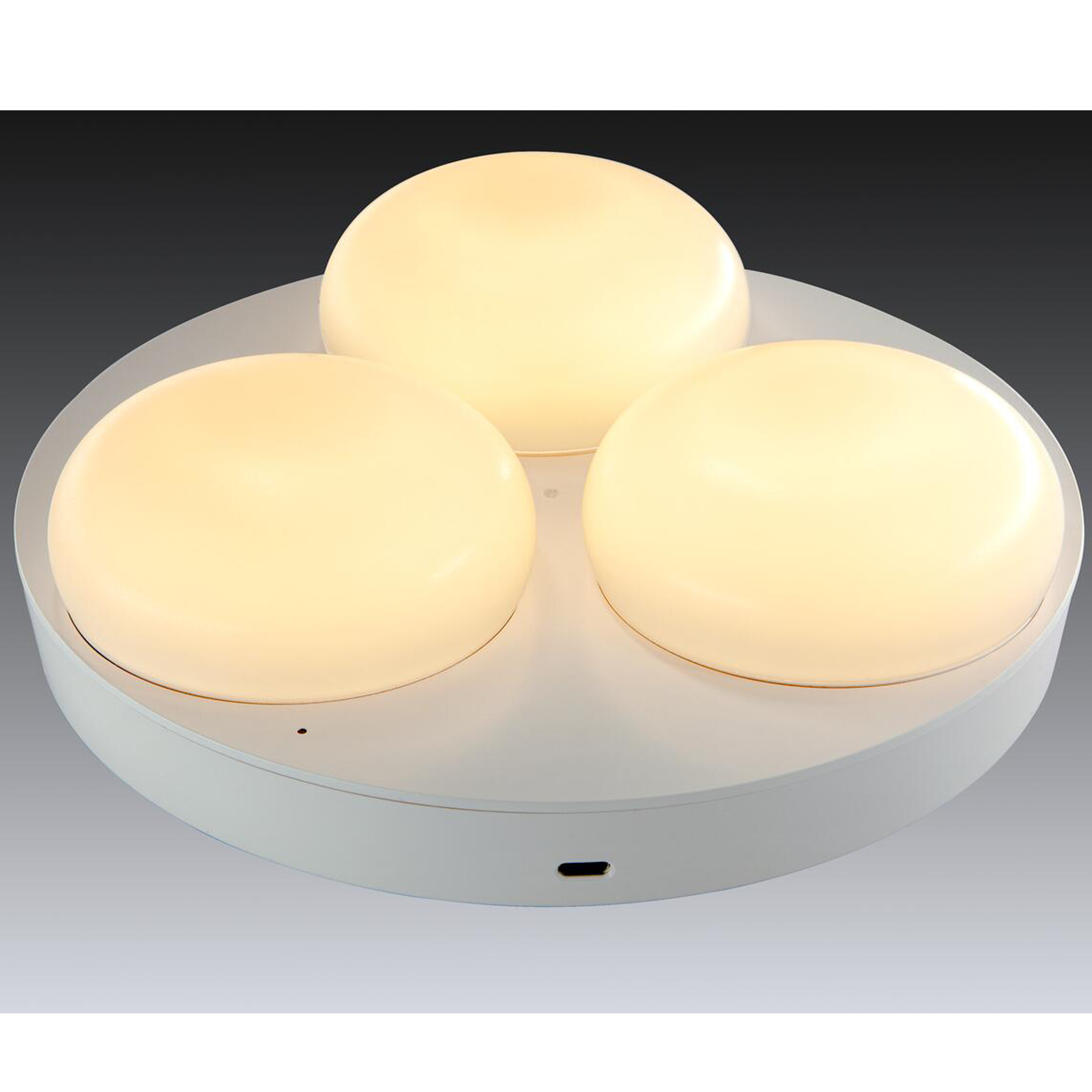 Pack 3 Lámparas de mesa recargables y sin cables LED Alawa INSPIRE con estructura beige pantalla blanca luz cálida 3000K Ø de 21 cm - 2
