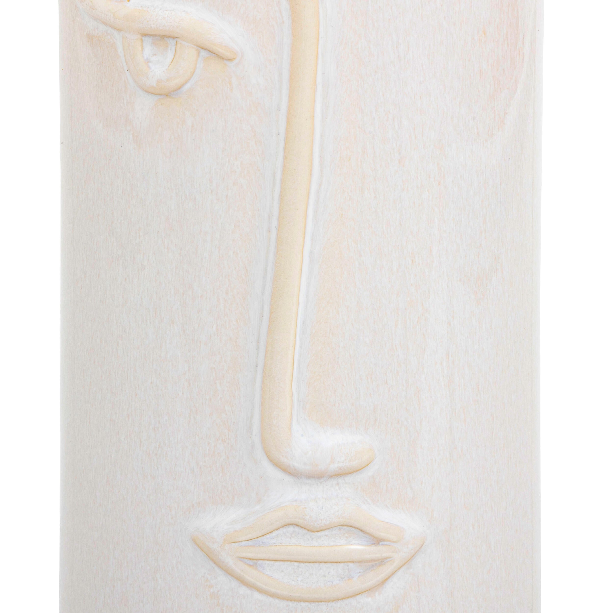 Vase décoratif en grès Visage, naturel l.11 x H.25 cm - 2