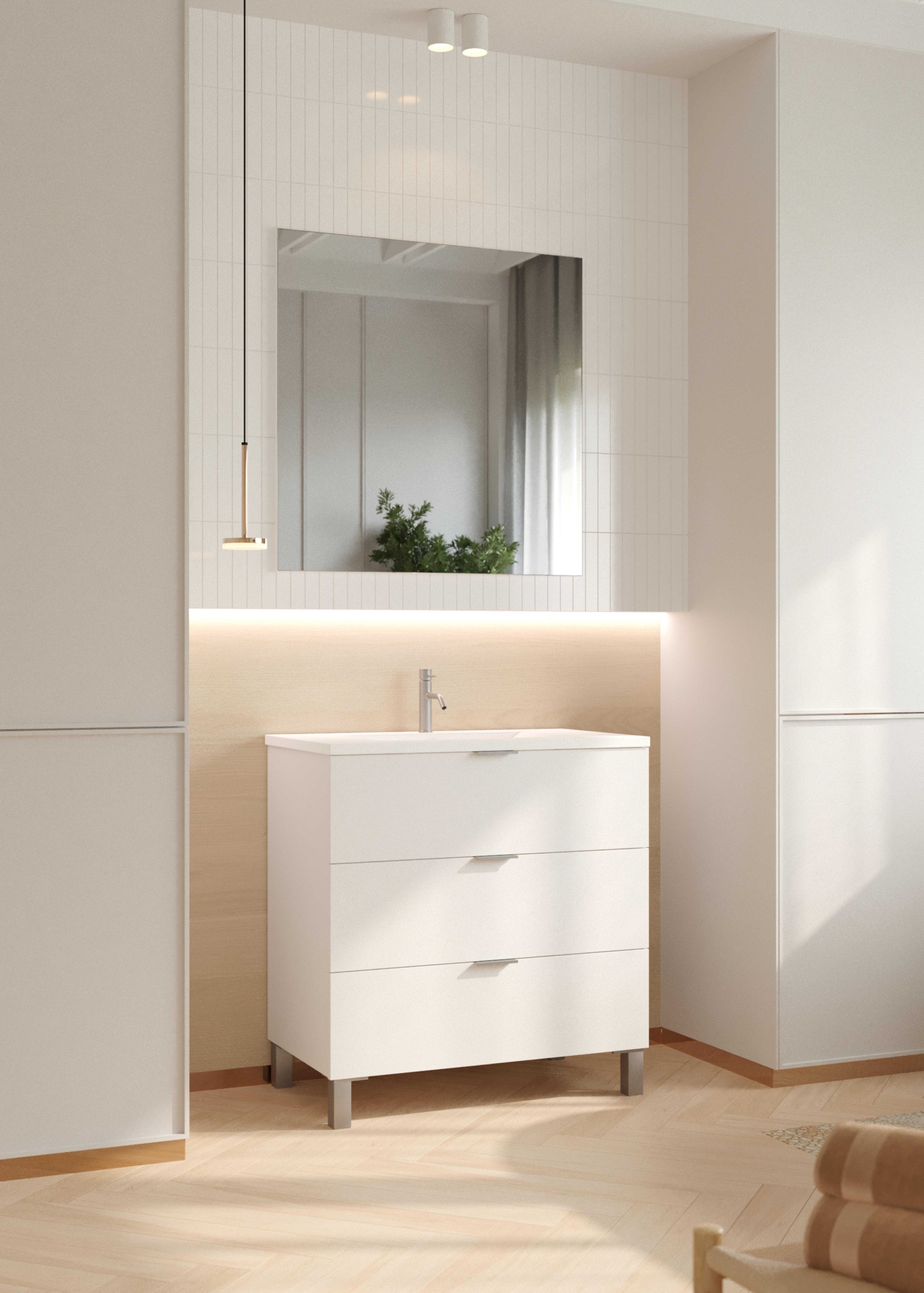 Mueble de baño con lavabo lain blanco 80x44.5 cm