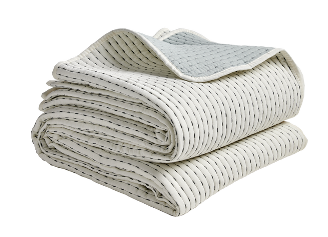 Narzuta Hari dwustronna kremowo-zielona 200 x 220 cm