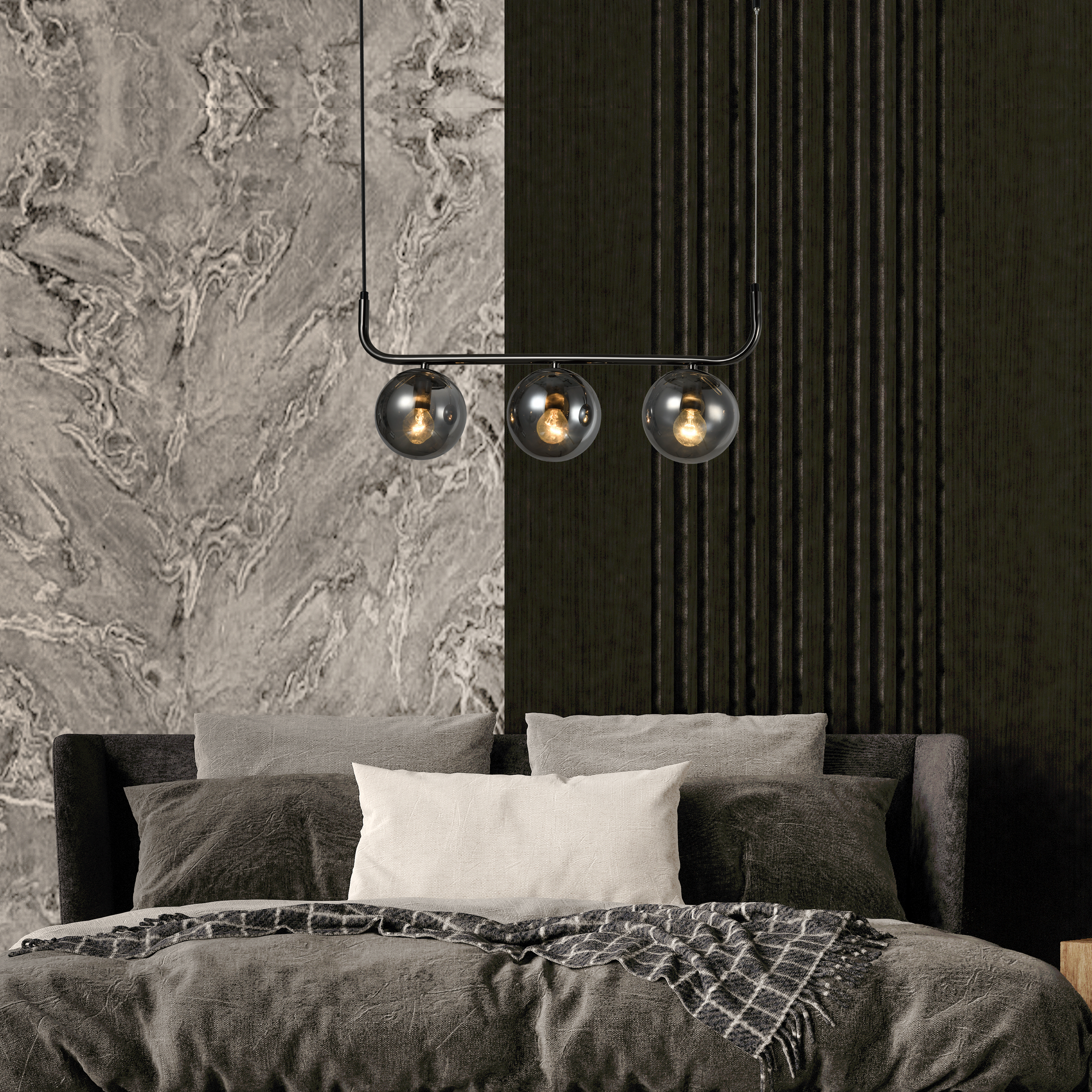 Lampa wisząca Alisa/Dorado grafit 3 x E14 Light Prestige - 2