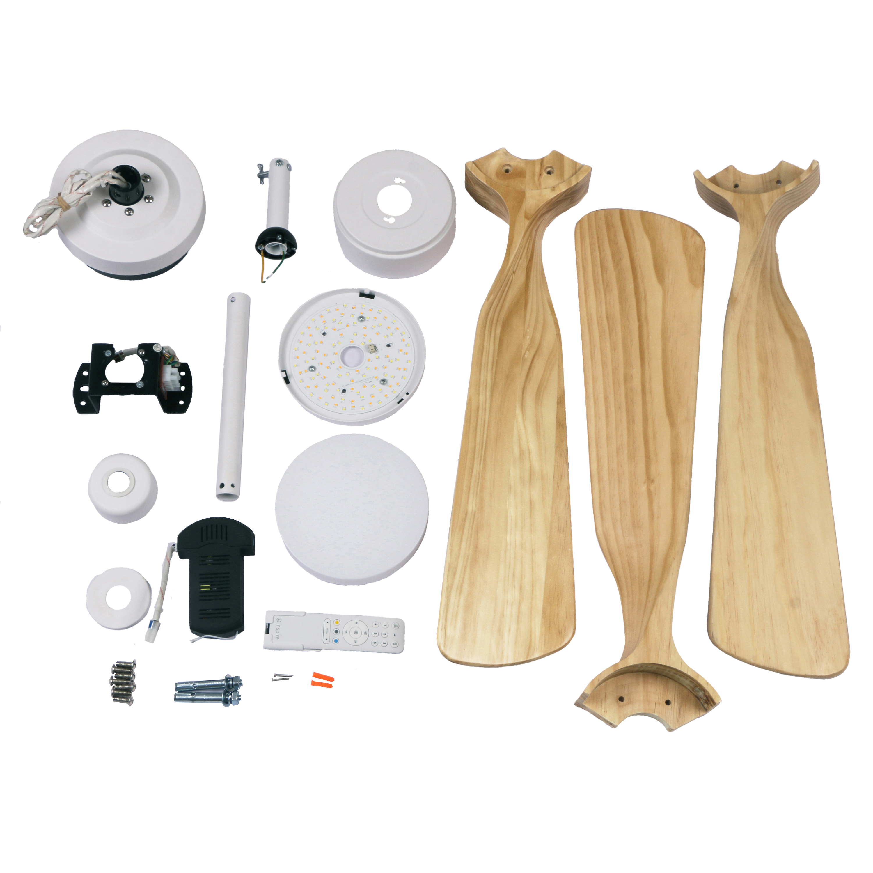 Ventilador de techo con luz silencioso DC Inspire Chris beige/blanco 132 cm - 12