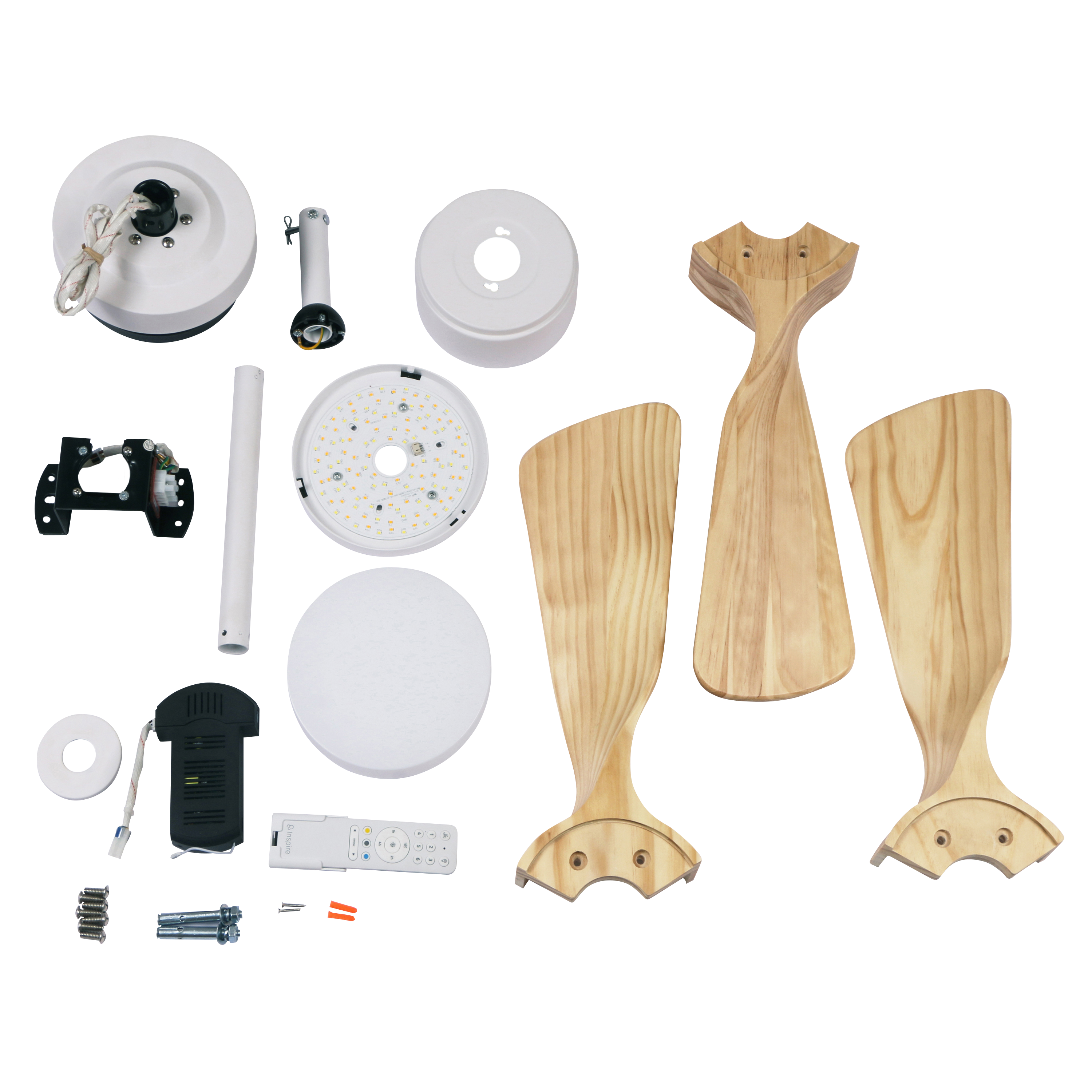 Ventilador de techo con luz silencioso DC Inspire Chris beige/blanco 91 cm - 11