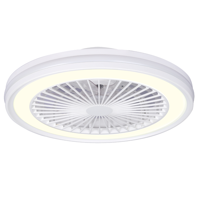 Ventilador de techo con luz sin aspas silencioso DC 18W con mando ø47 cm Rafaga INSPIRE blanco luz CCT 6 velocidades| modo verano/invierno| brisa| temporizador| recomendado para <13m²
