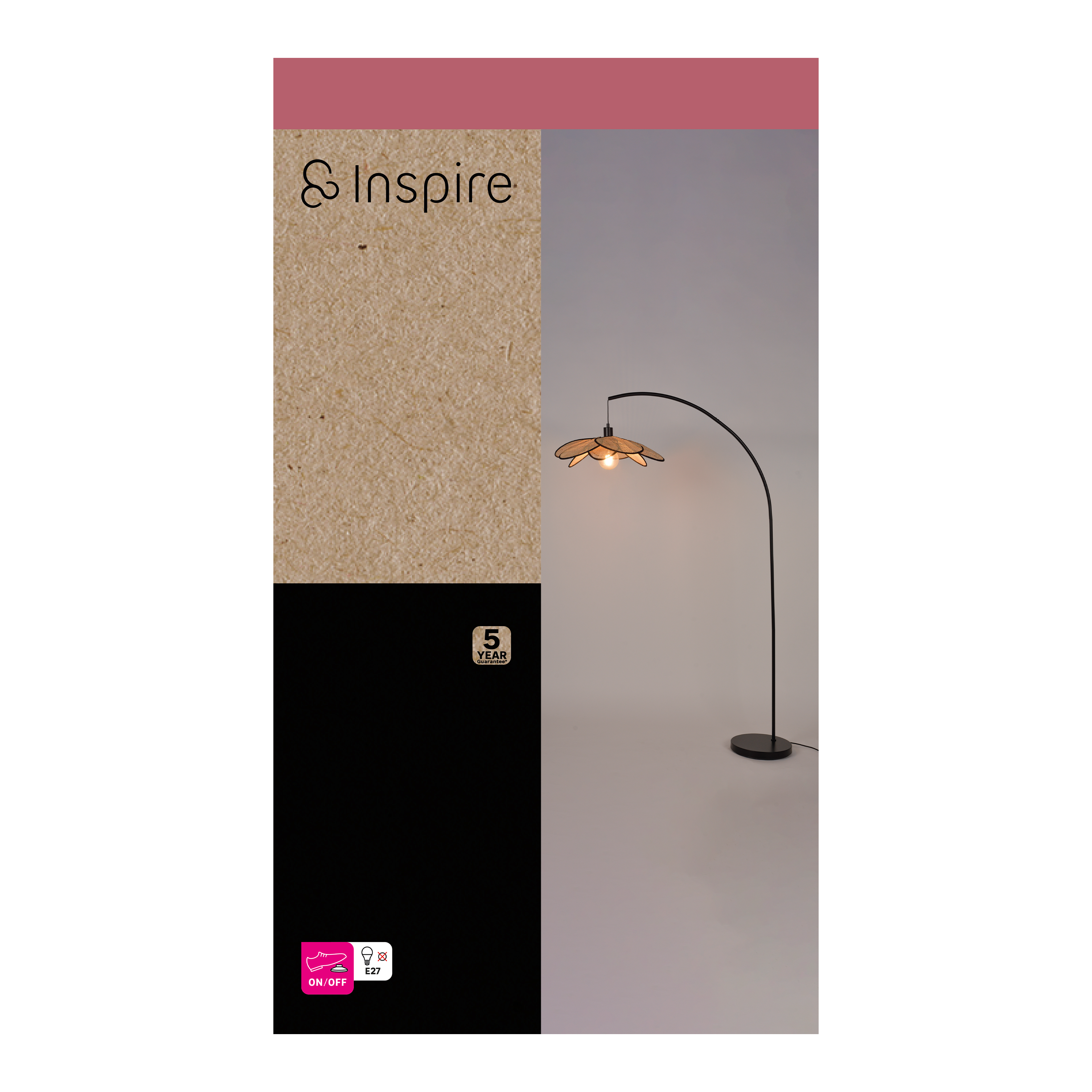 Lampa podłogowa Bamako rattan E27 Inspire - 14