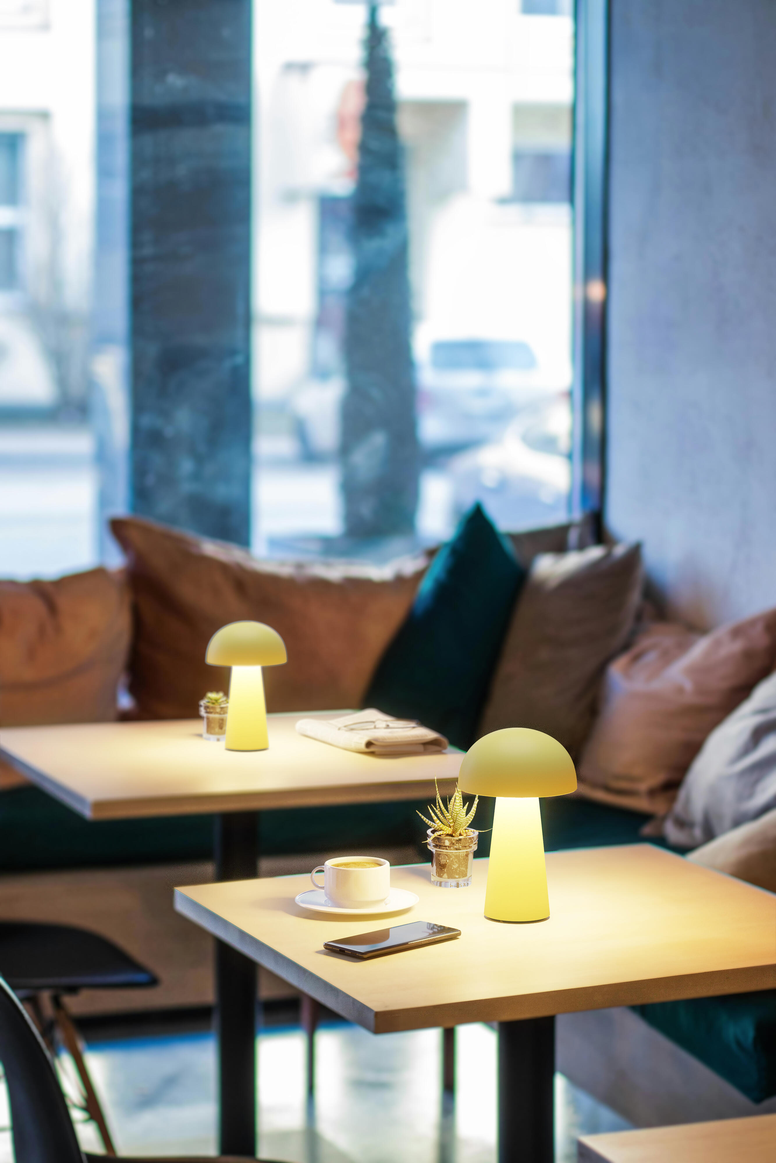 Lampe Sigrun, abs, jaune, H.21 cm, INSPIRELED - 4