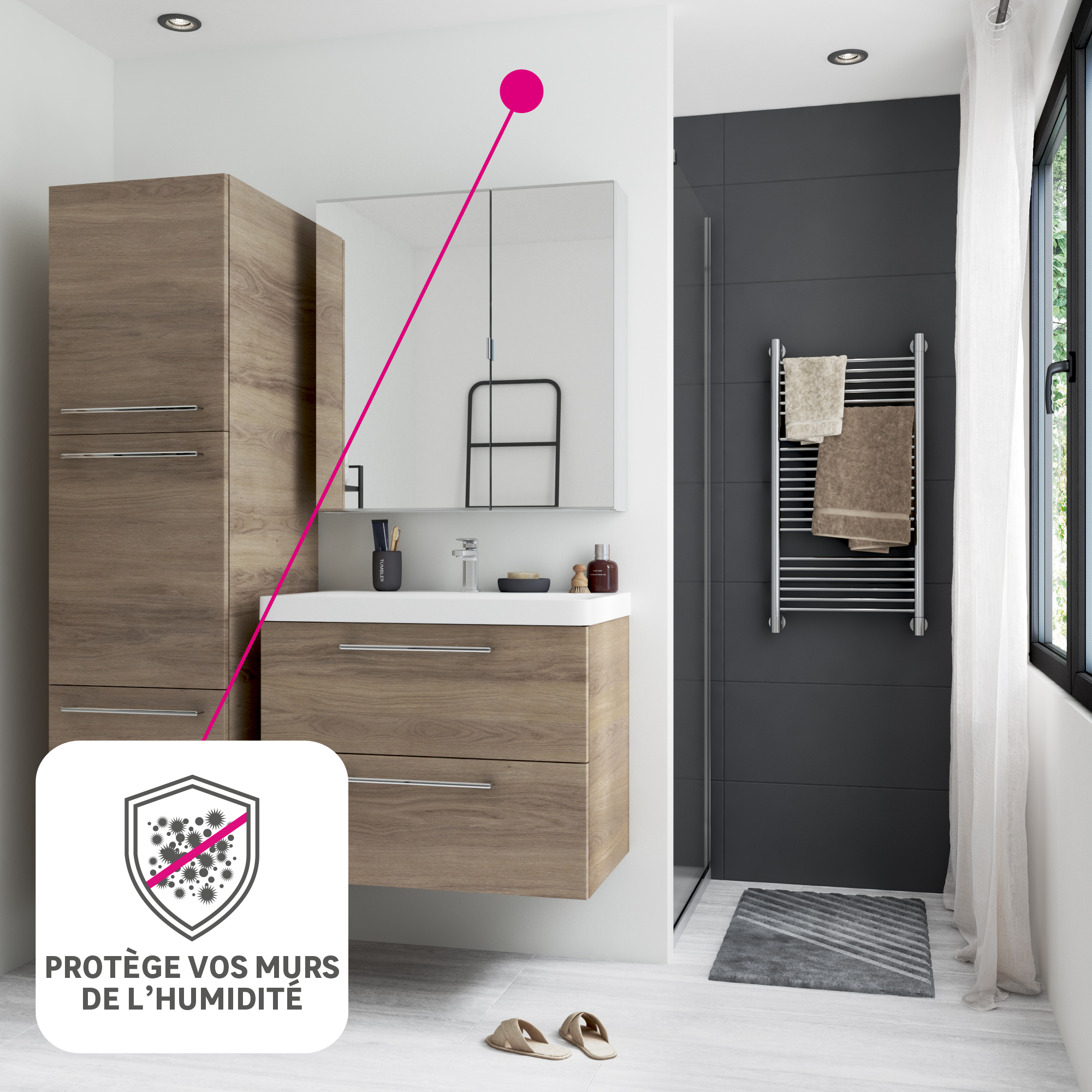 Peinture mur blanc satin LUXENS Anti-humidité 2.5L - 6