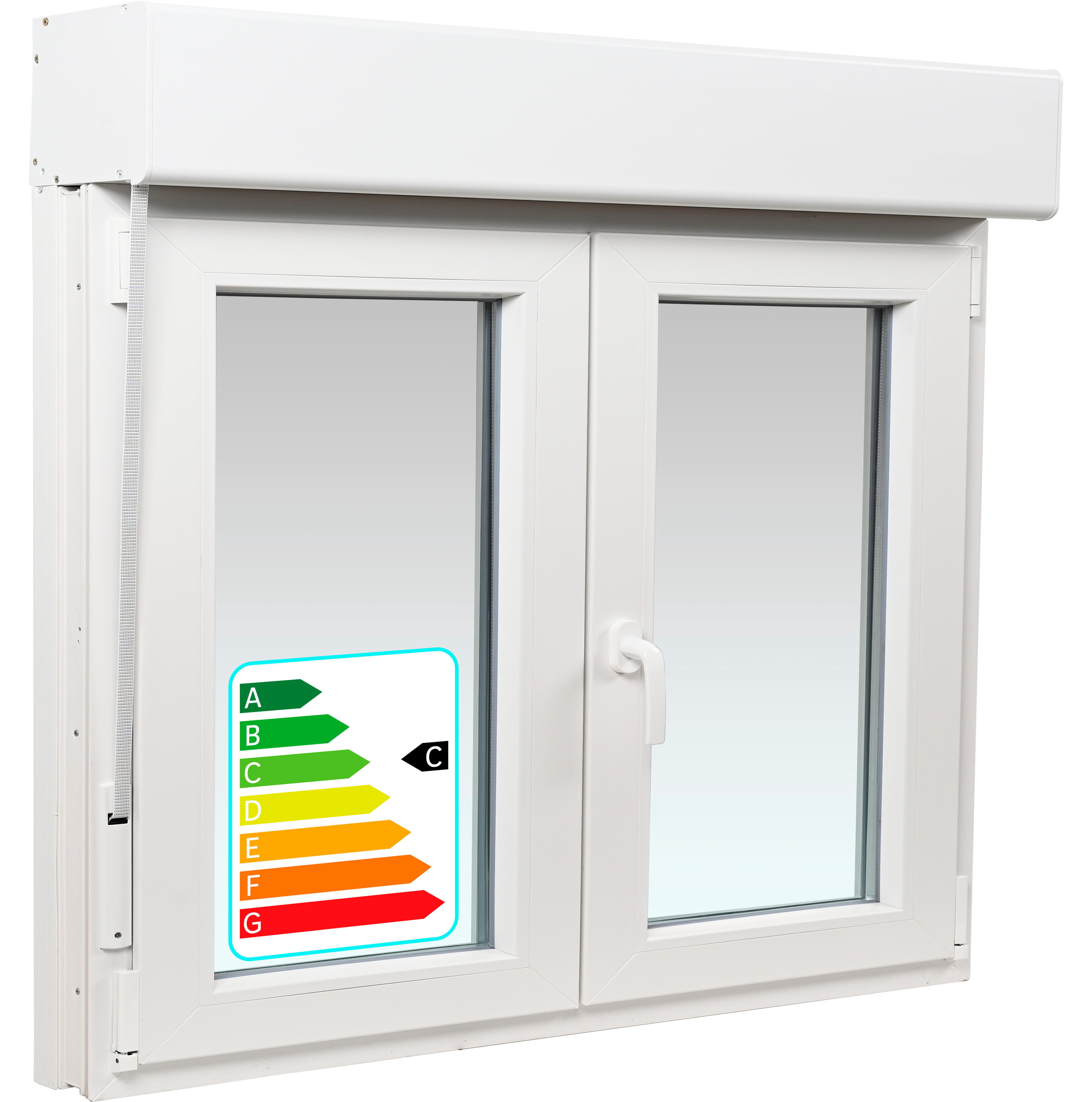 Ventana PVC ISOXA blanca oscilobatiente con persiana de 140X119 cm - 2