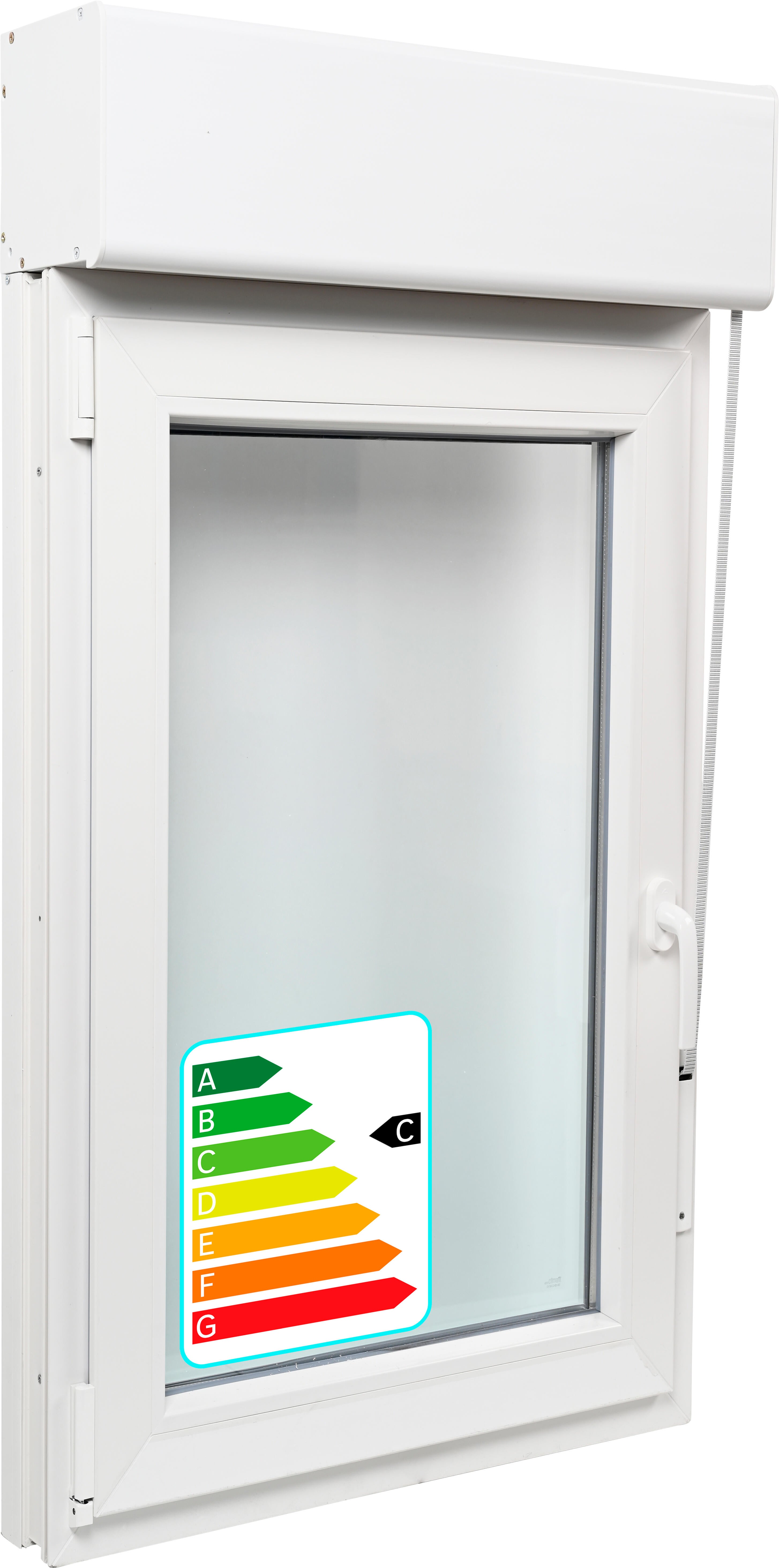 Ventana pvc artens blanca oscilobatiente con persiana 75x139 cm