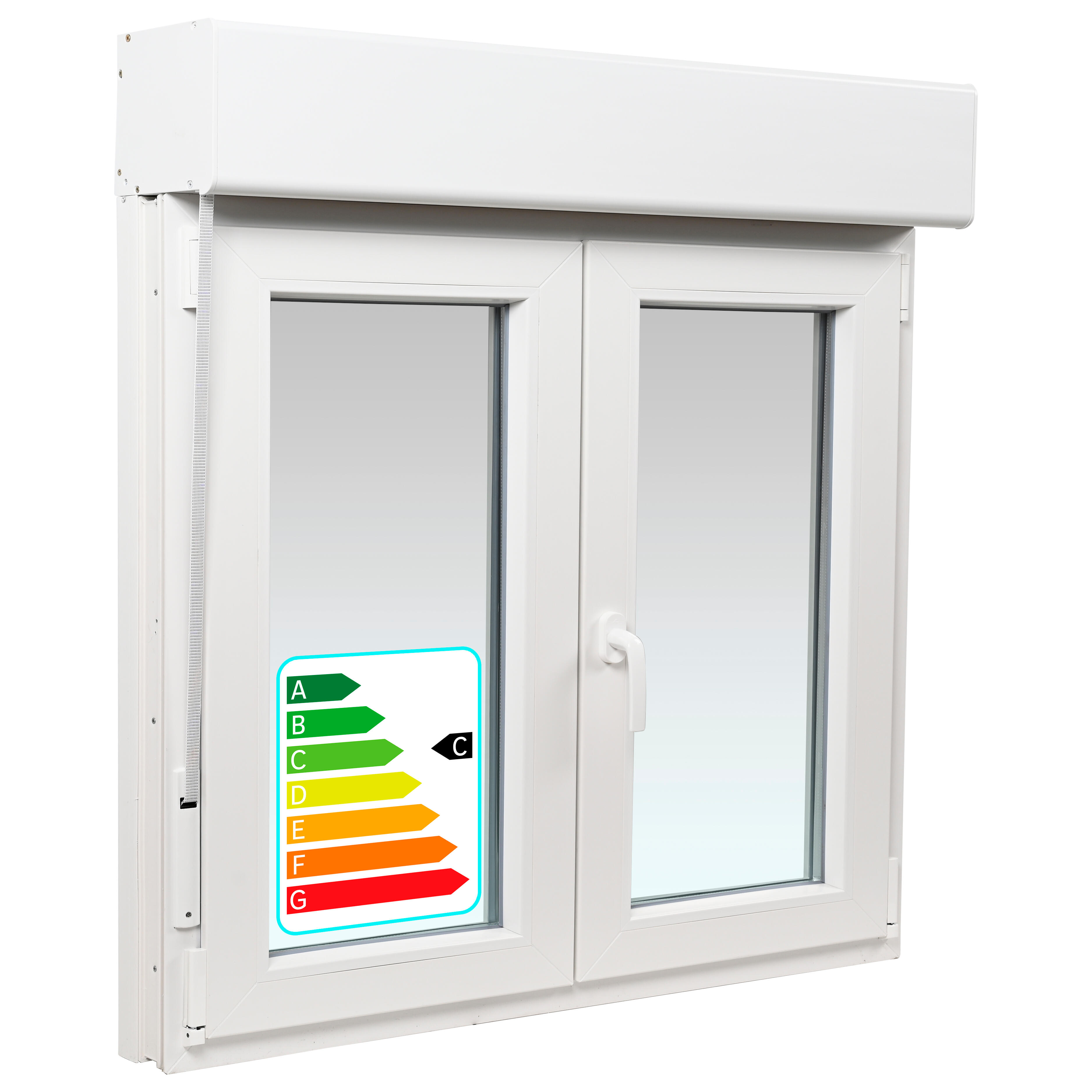 Janela com estore de PVC oscilobatente Isoxa 120X119 cm branco - 7