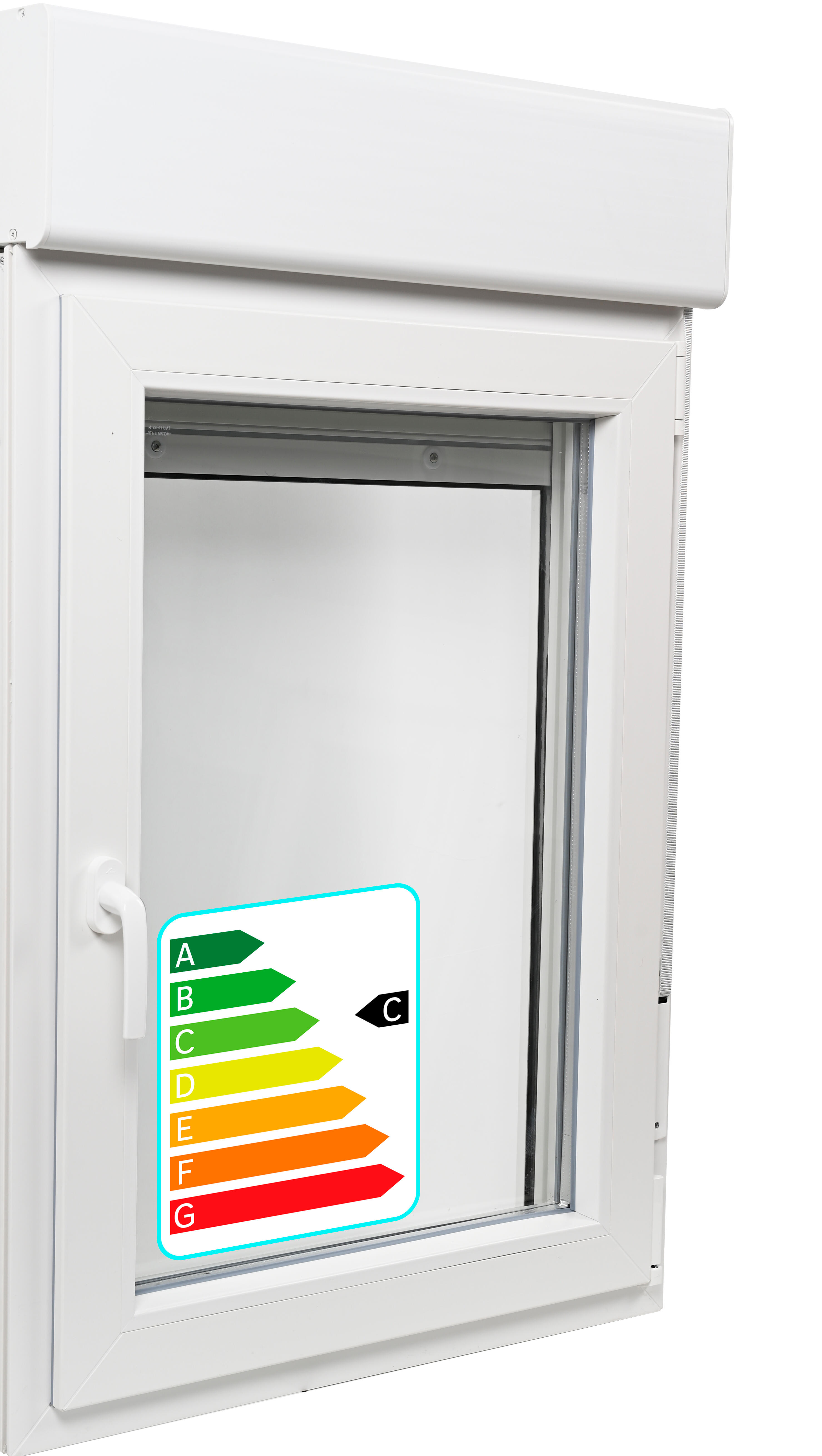 Ventana pvc artens blanca oscilobatiente con persiana guía mosquitera 75x119 cm