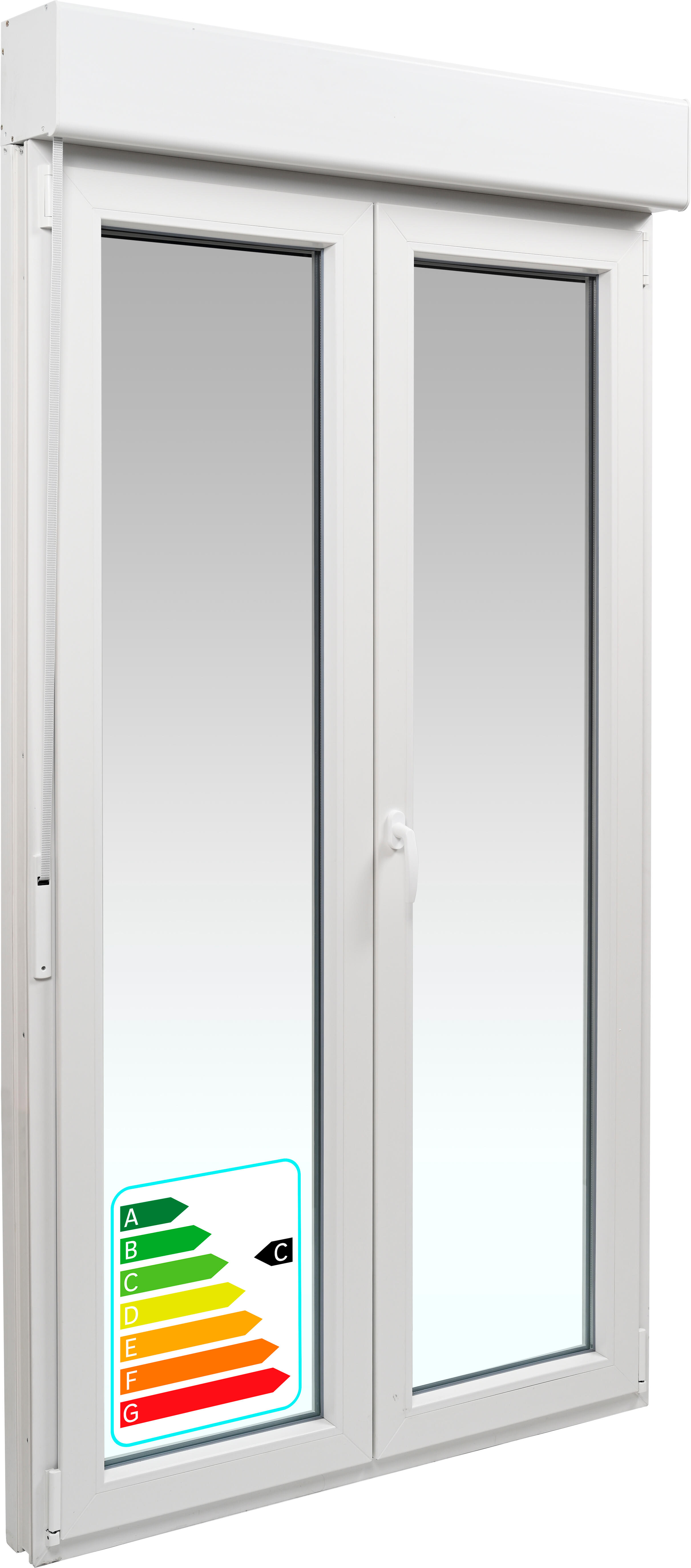 Balconera pvc artens blanca oscilobatiente persiana guía mosquitera 120x229cm