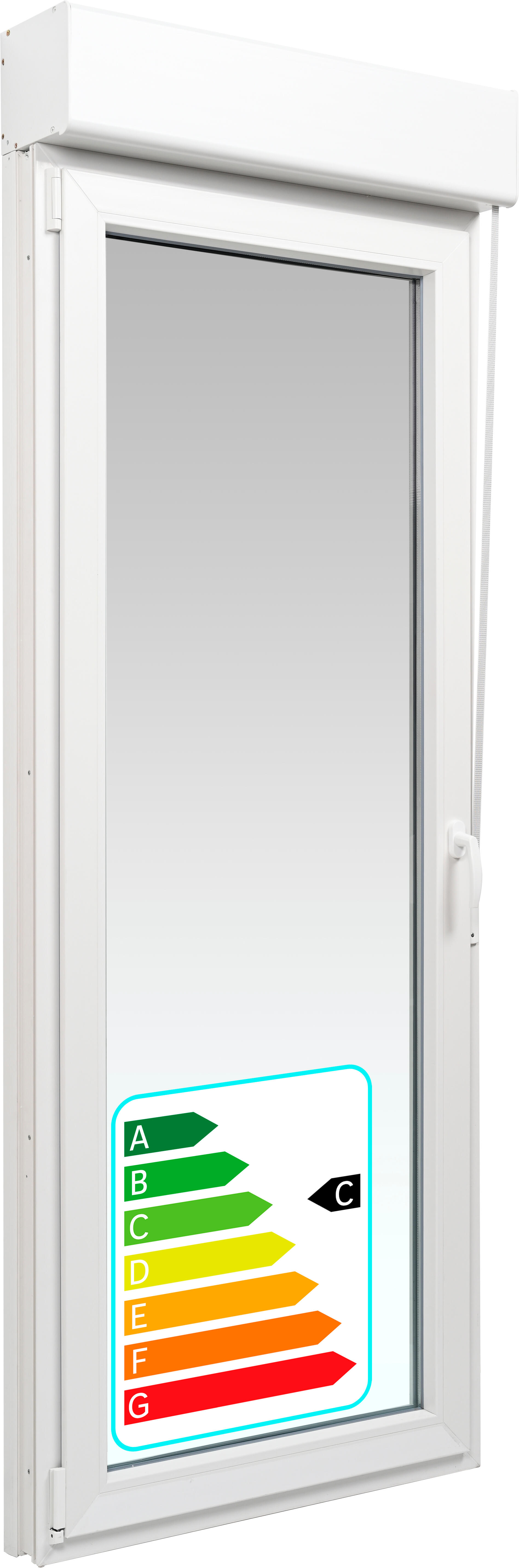 Balconera PVC ISOXA blanca oscilobatiente con persiana izquierda 85X229 cm - 2