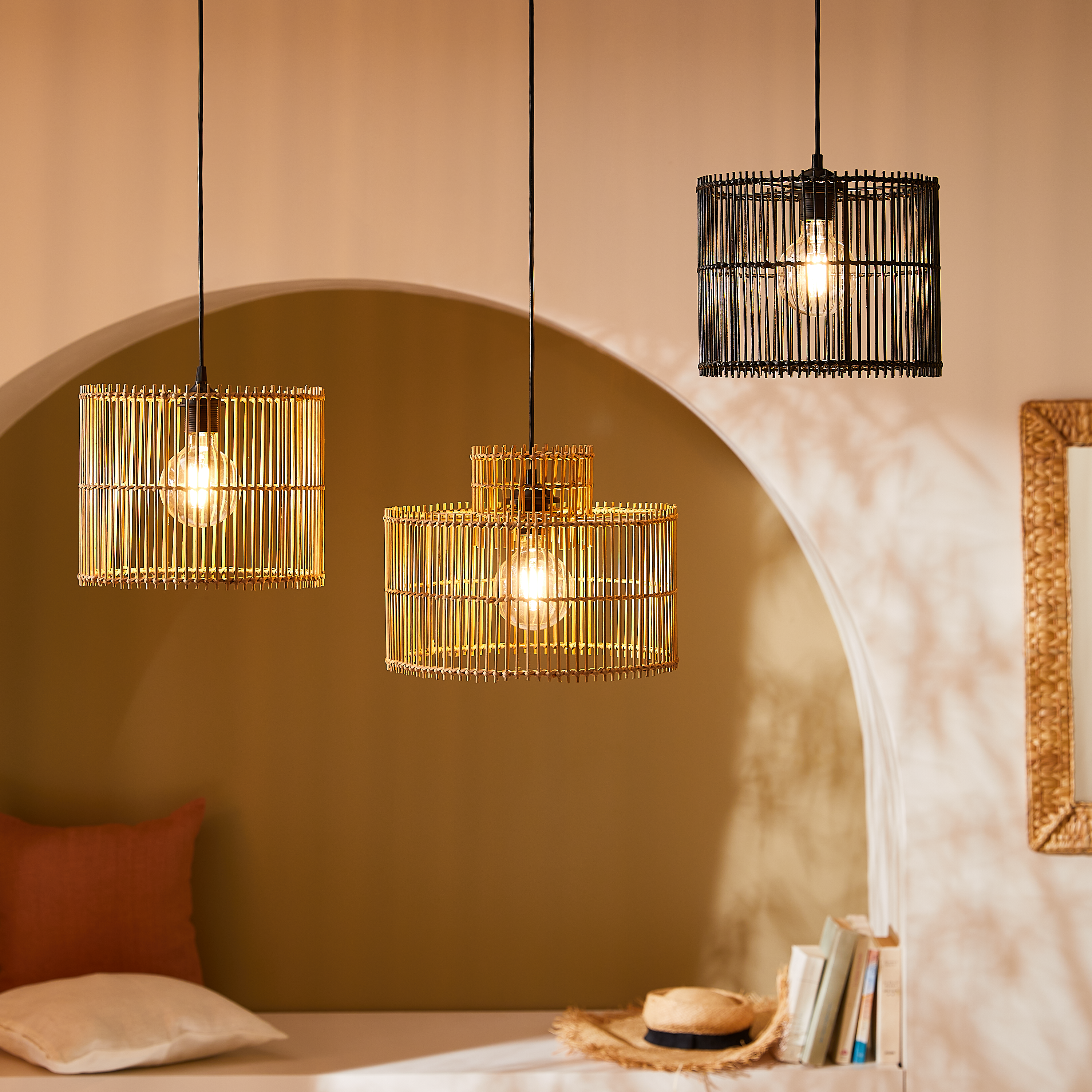 Lampa wisząca Billal bambus E27 Inspire - 7