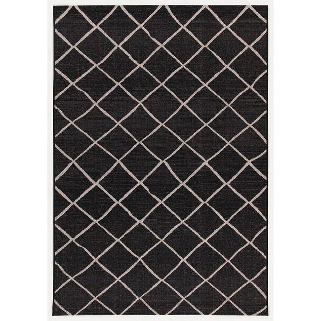 Leroymerlin Tappeto Veranda C geometrico nero argento L 190 x L 133 cm